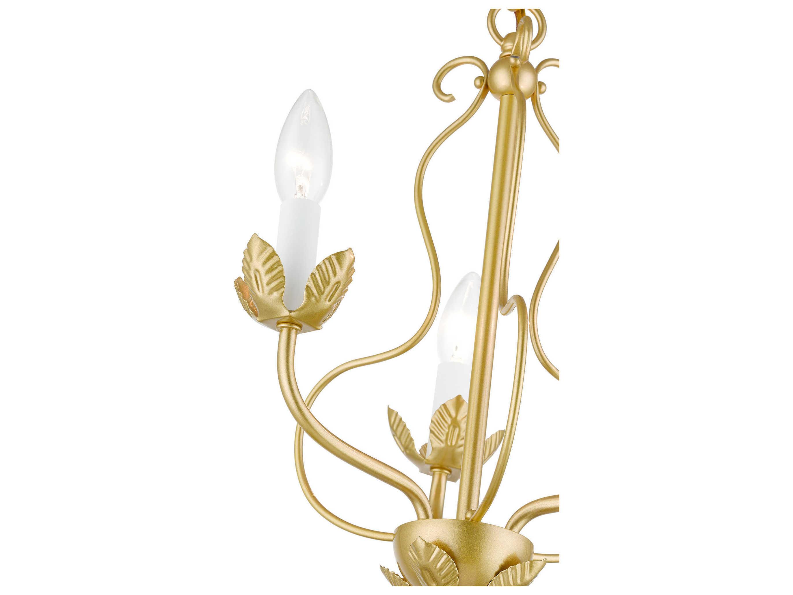 Livex Lighting Katarina 3-Light Soft Gold Candelabra Chandelier