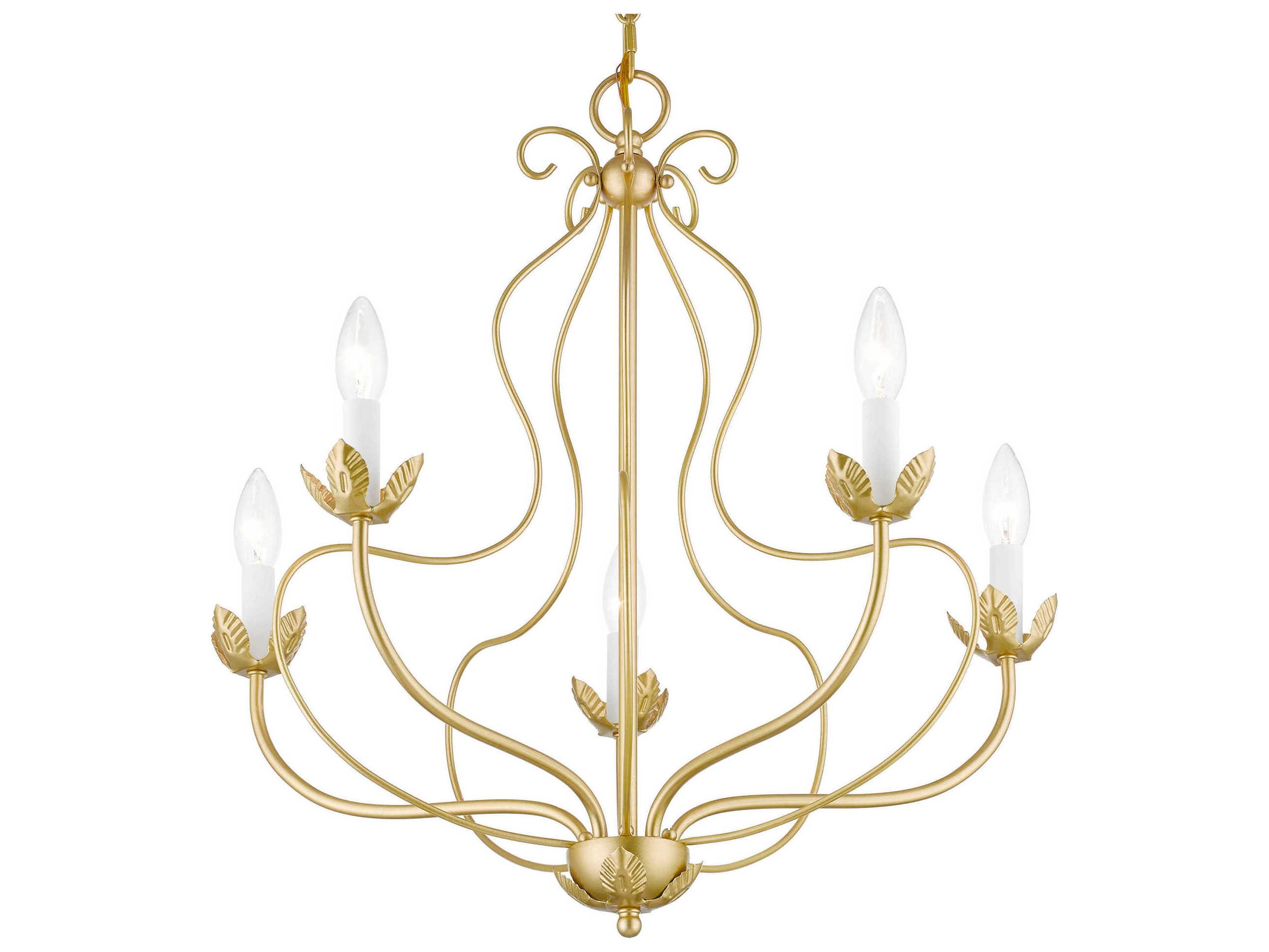 Livex Lighting Katarina 5-Light Soft Gold Candelabra Chandelier