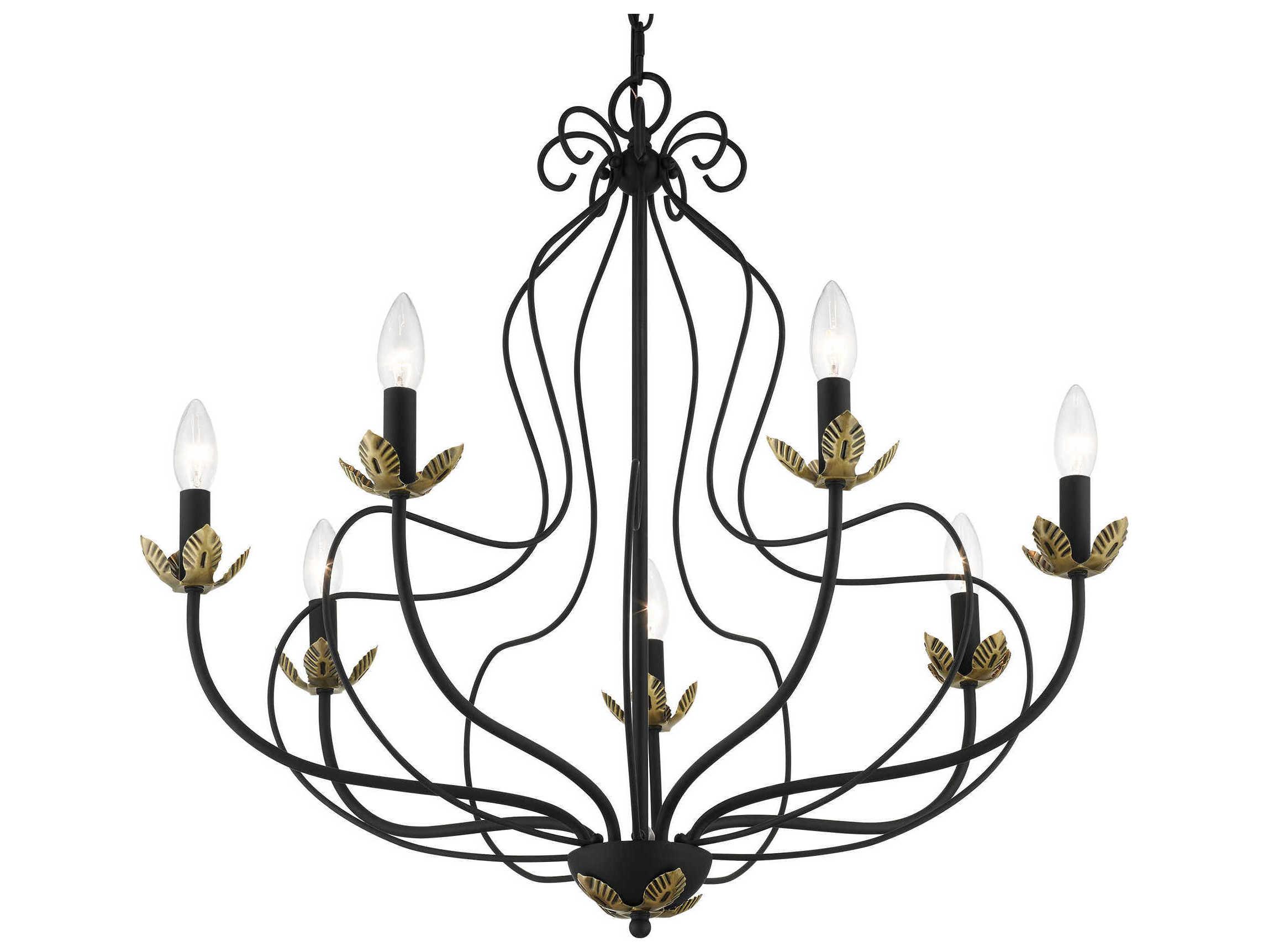 Livex Lighting Katarina 7-Light Black Antique Brass Chandelier