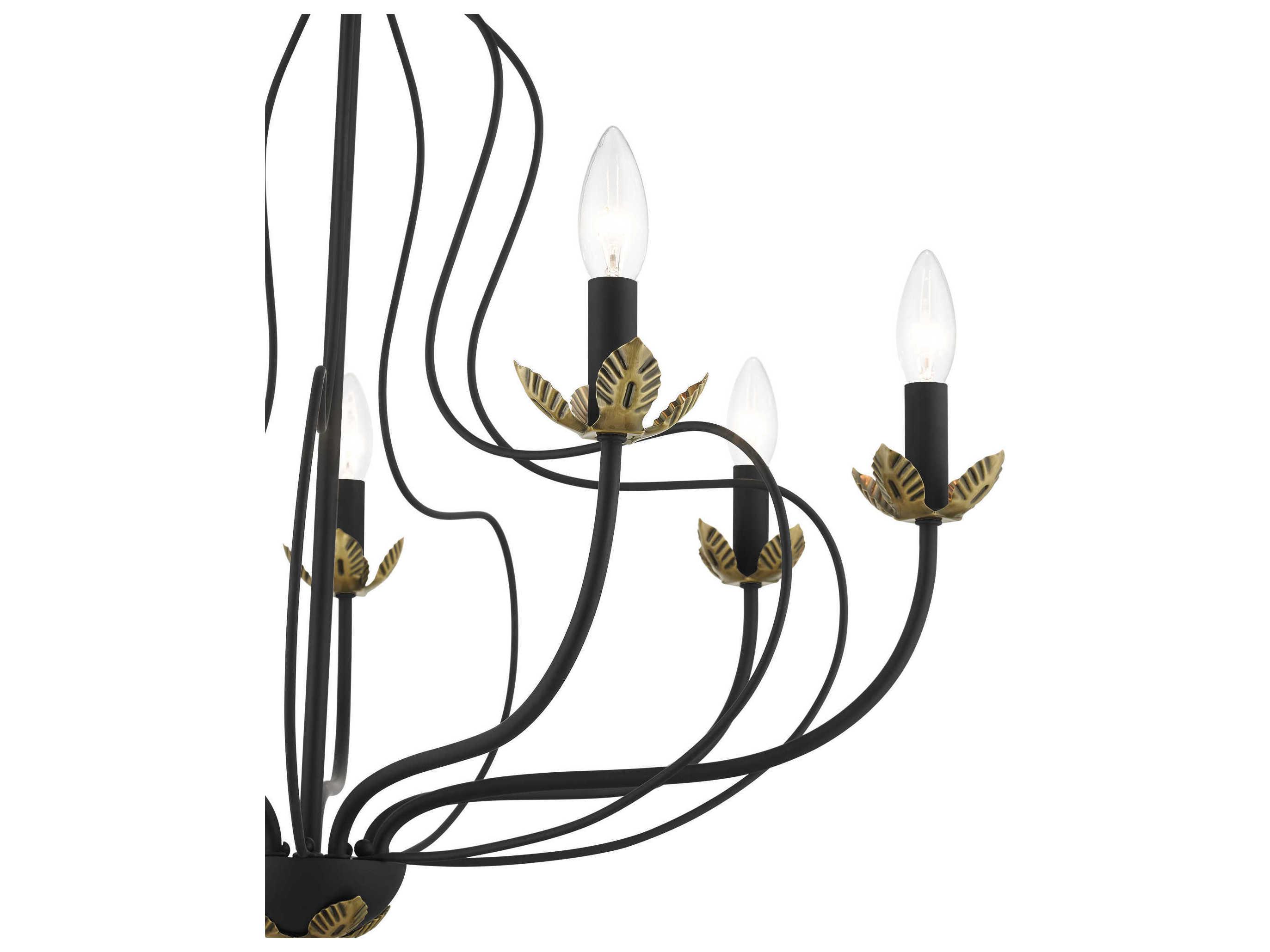 Livex Lighting Katarina 7-Light Black Antique Brass Chandelier