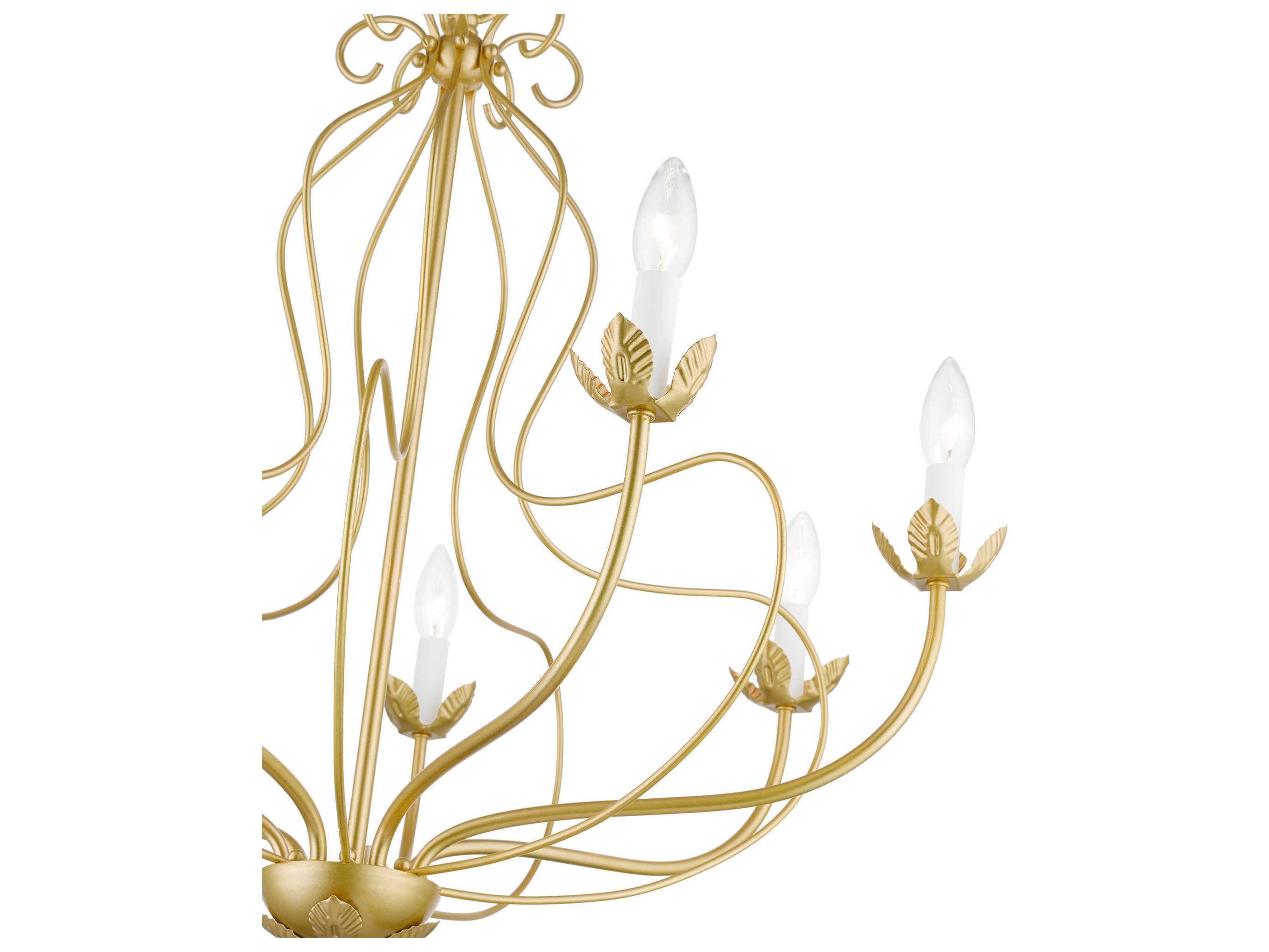 Livex Lighting Katarina 7-Light Soft Gold Candelabra Chandelier