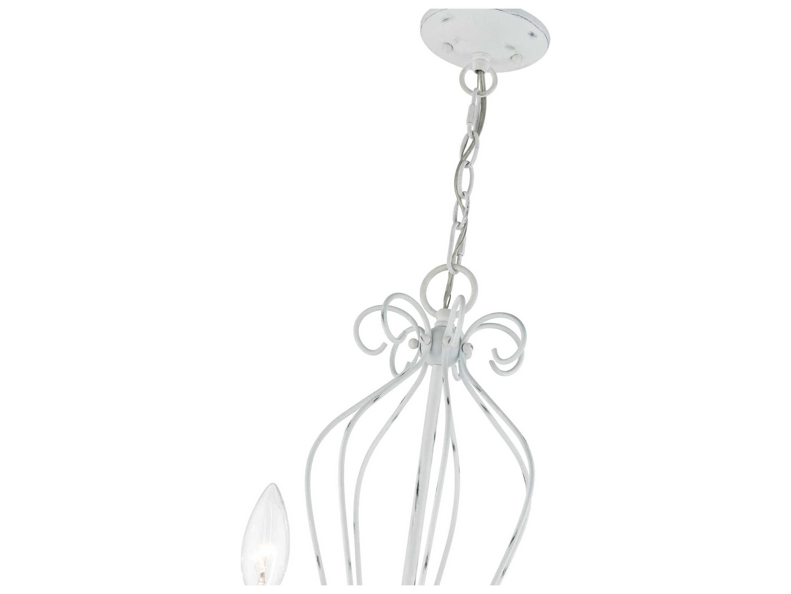 Livex Lighting Katarina 7-Light Antique White Brass Candelabra Chandelier