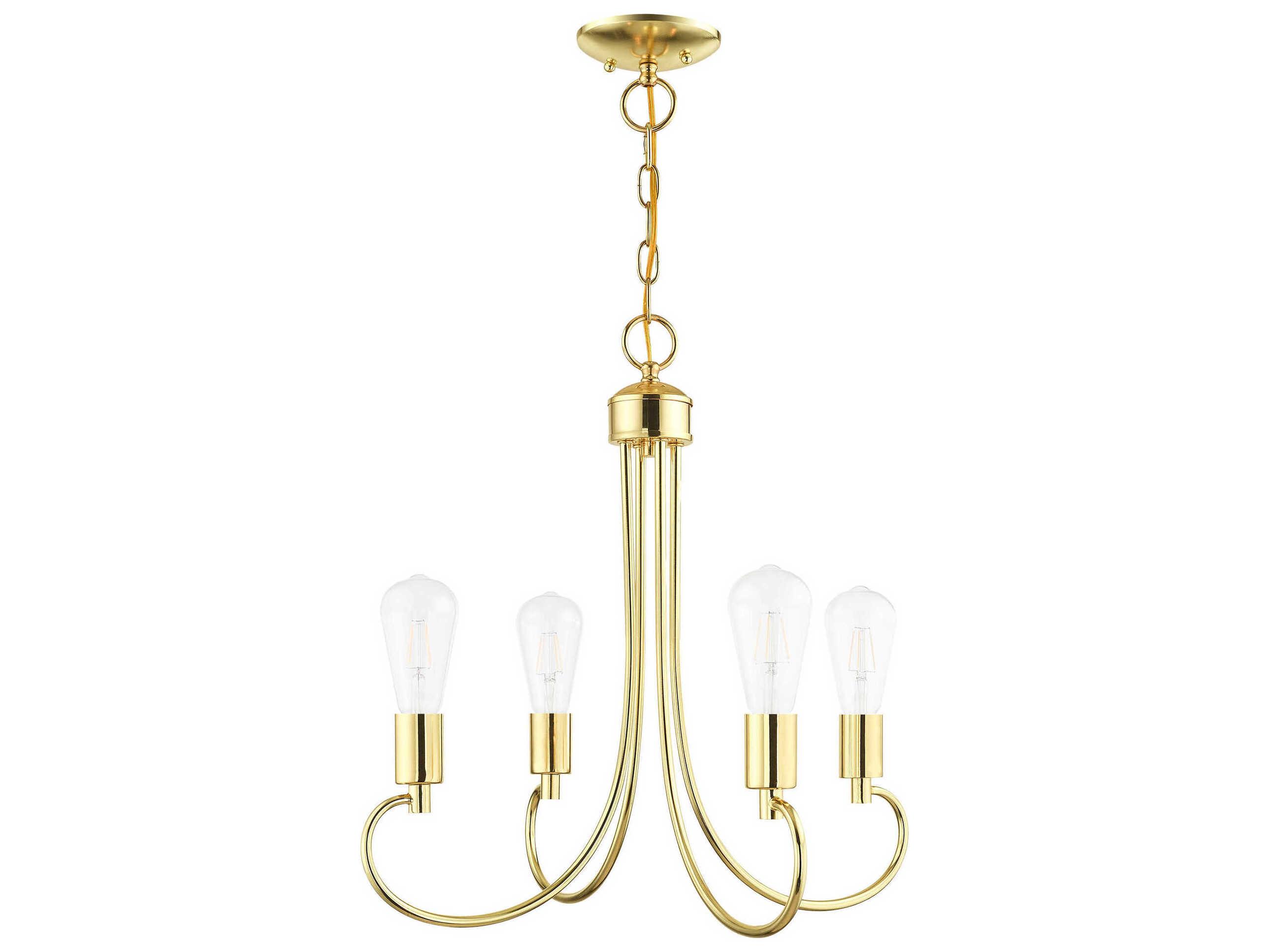 Livex Lighting Bari 4-Light Polished Brass Chandelier