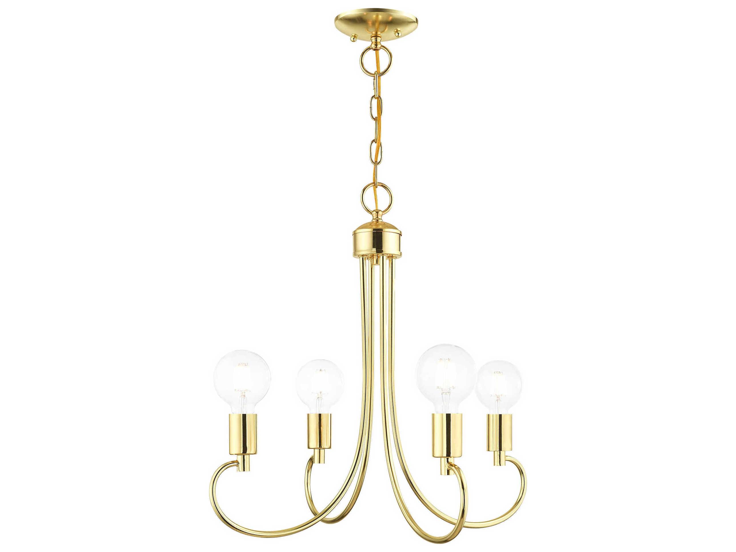 Livex Lighting Bari 4-Light Polished Brass Chandelier