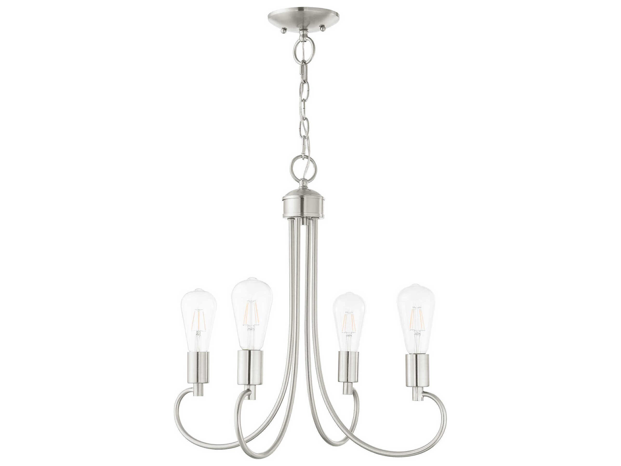 Livex Lighting Bari 4-Light Brushed Nickel Chandelier