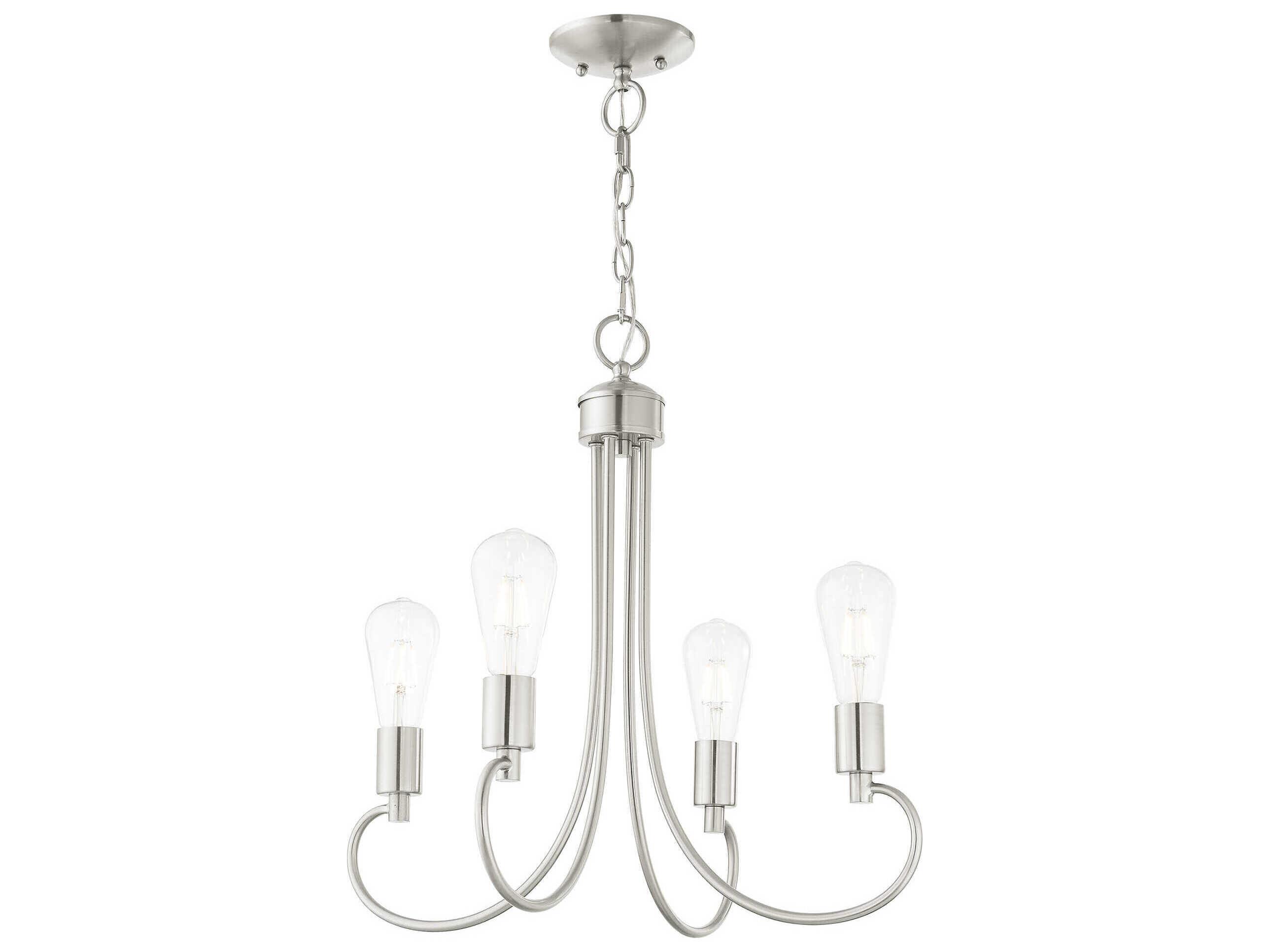 Livex Lighting Bari 4-Light Brushed Nickel Chandelier