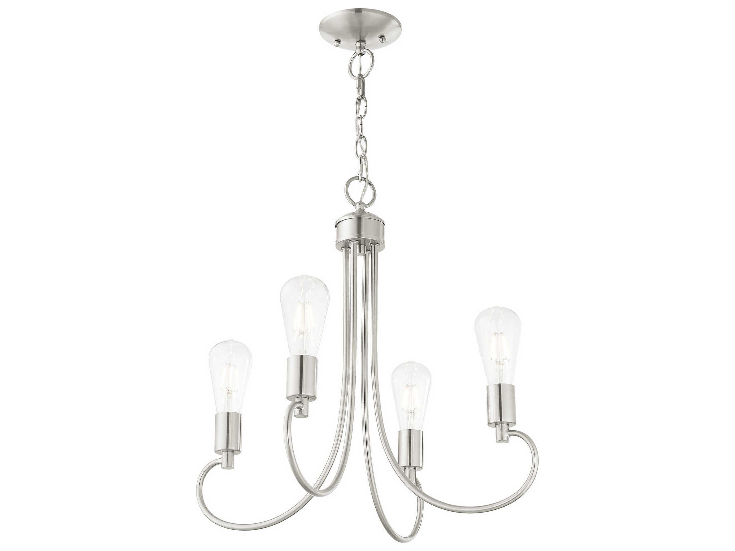 Livex Lighting Bari 4-Light Brushed Nickel Chandelier