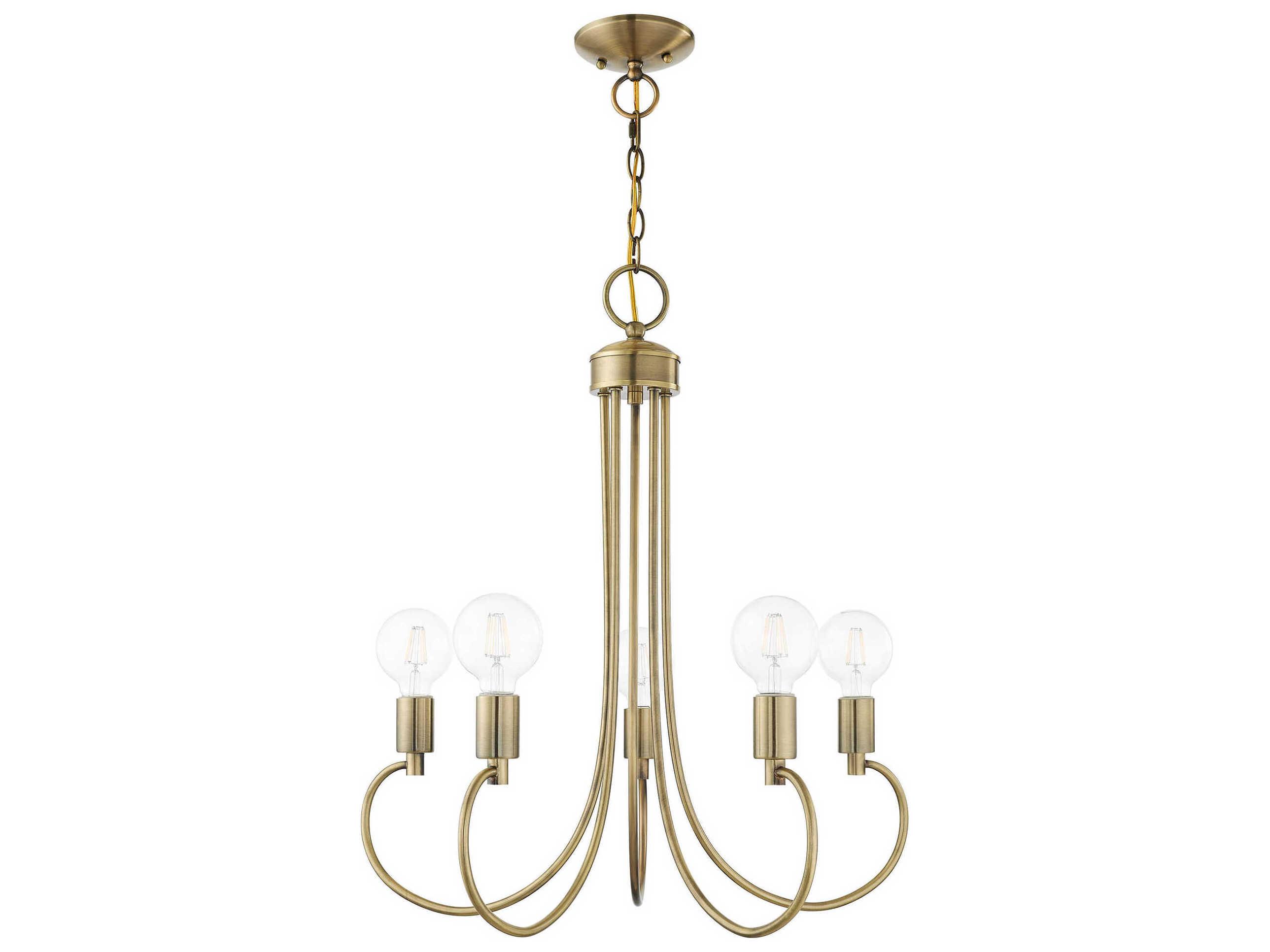 Livex Lighting Bari 5-Light Antique Brass Chandelier