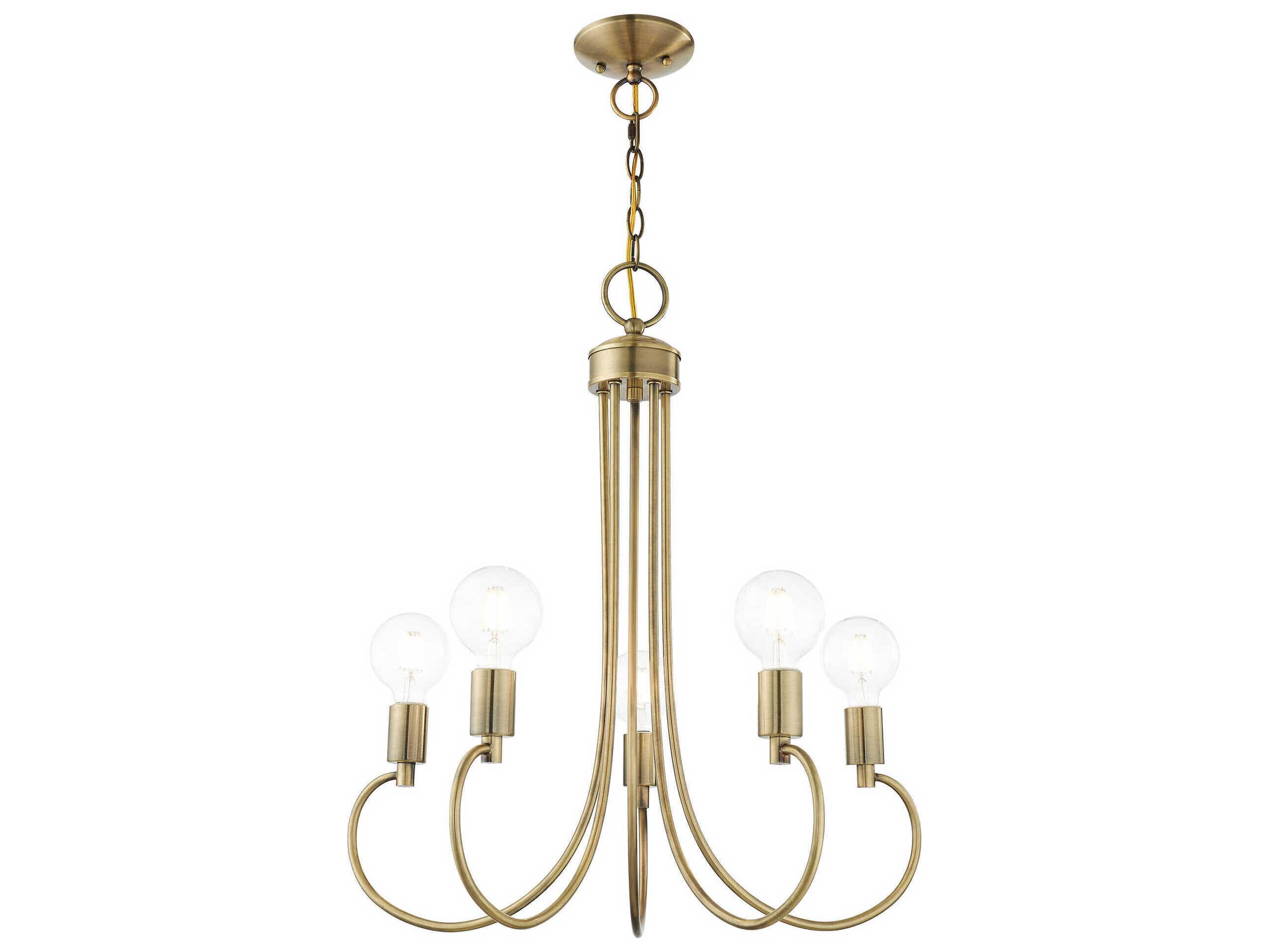 Livex Lighting Bari 5-Light Antique Brass Chandelier