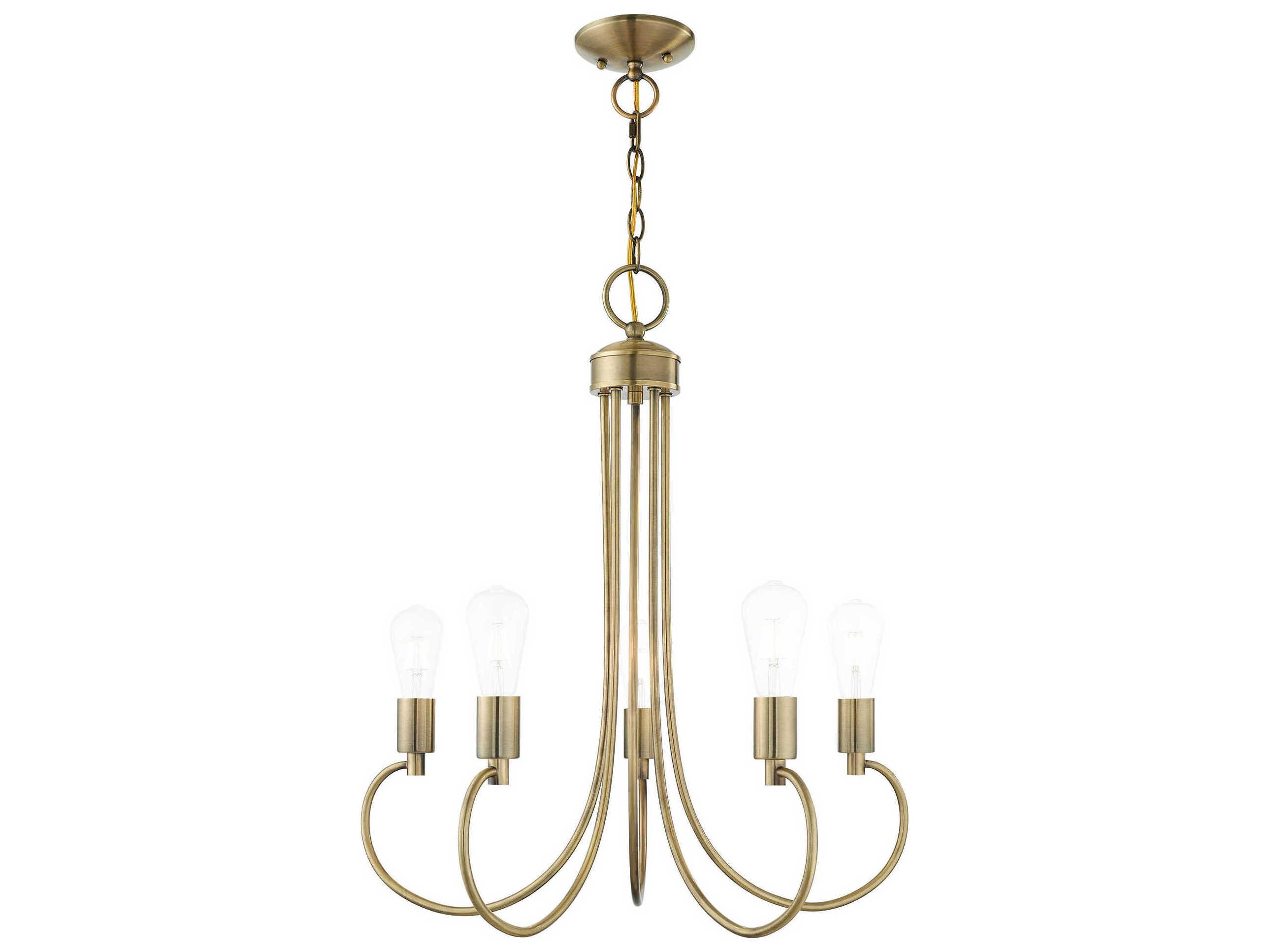 Livex Lighting Bari 5-Light Antique Brass Chandelier