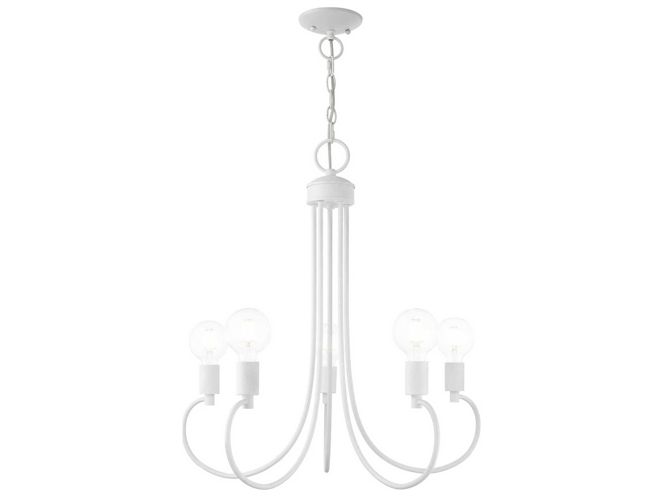 Livex Lighting Bari 5-Light White Chandelier