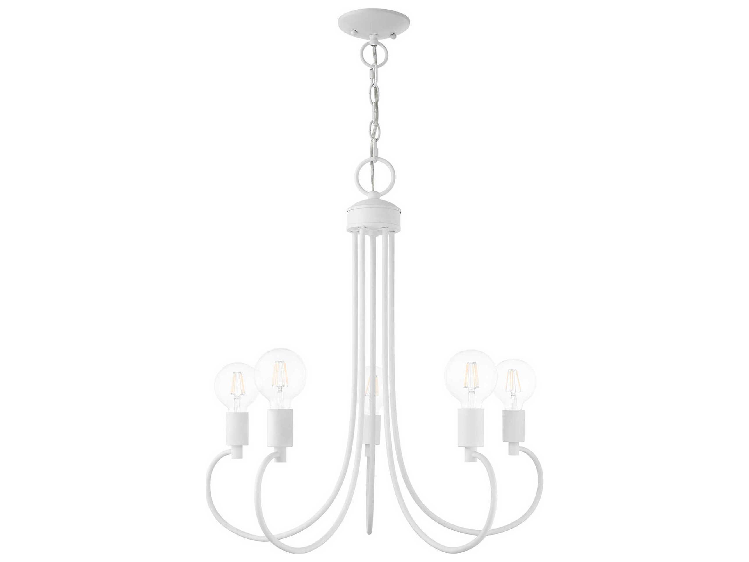 Livex Lighting Bari 5-Light White Chandelier