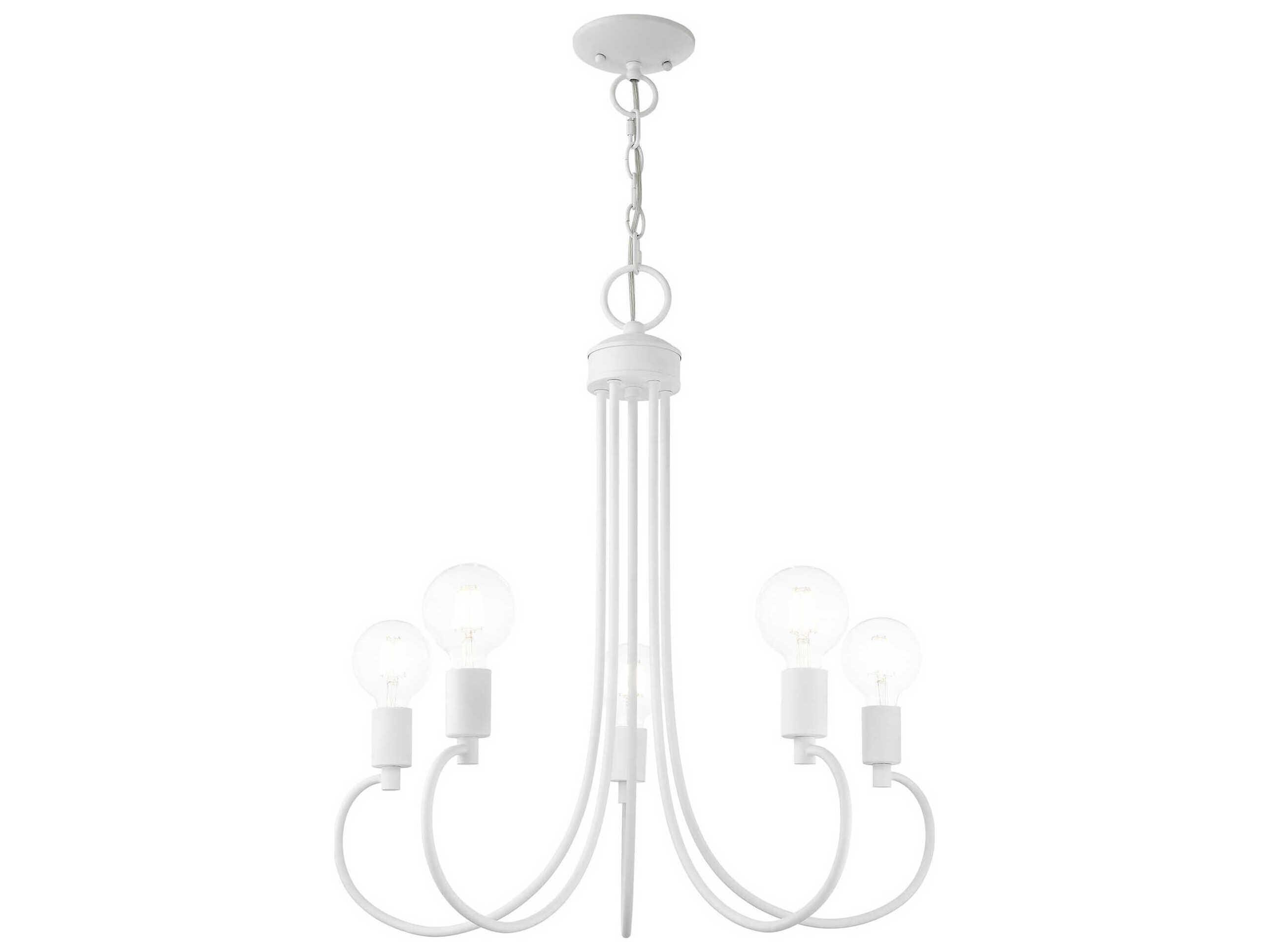 Livex Lighting Bari 5-Light White Chandelier