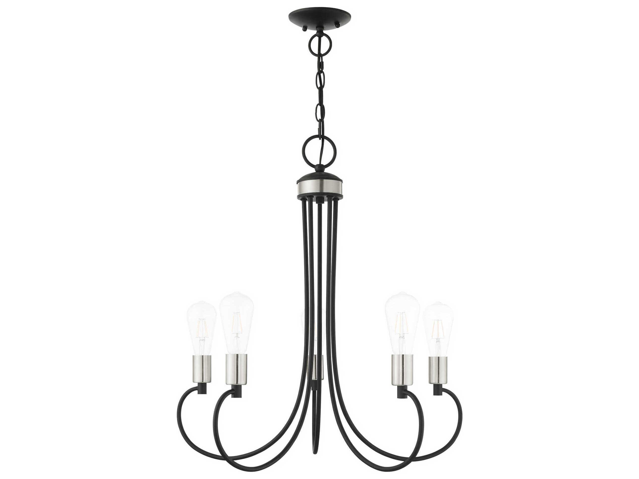 Livex Lighting Bari 5-Light Black Brushed Nickel Chandelier