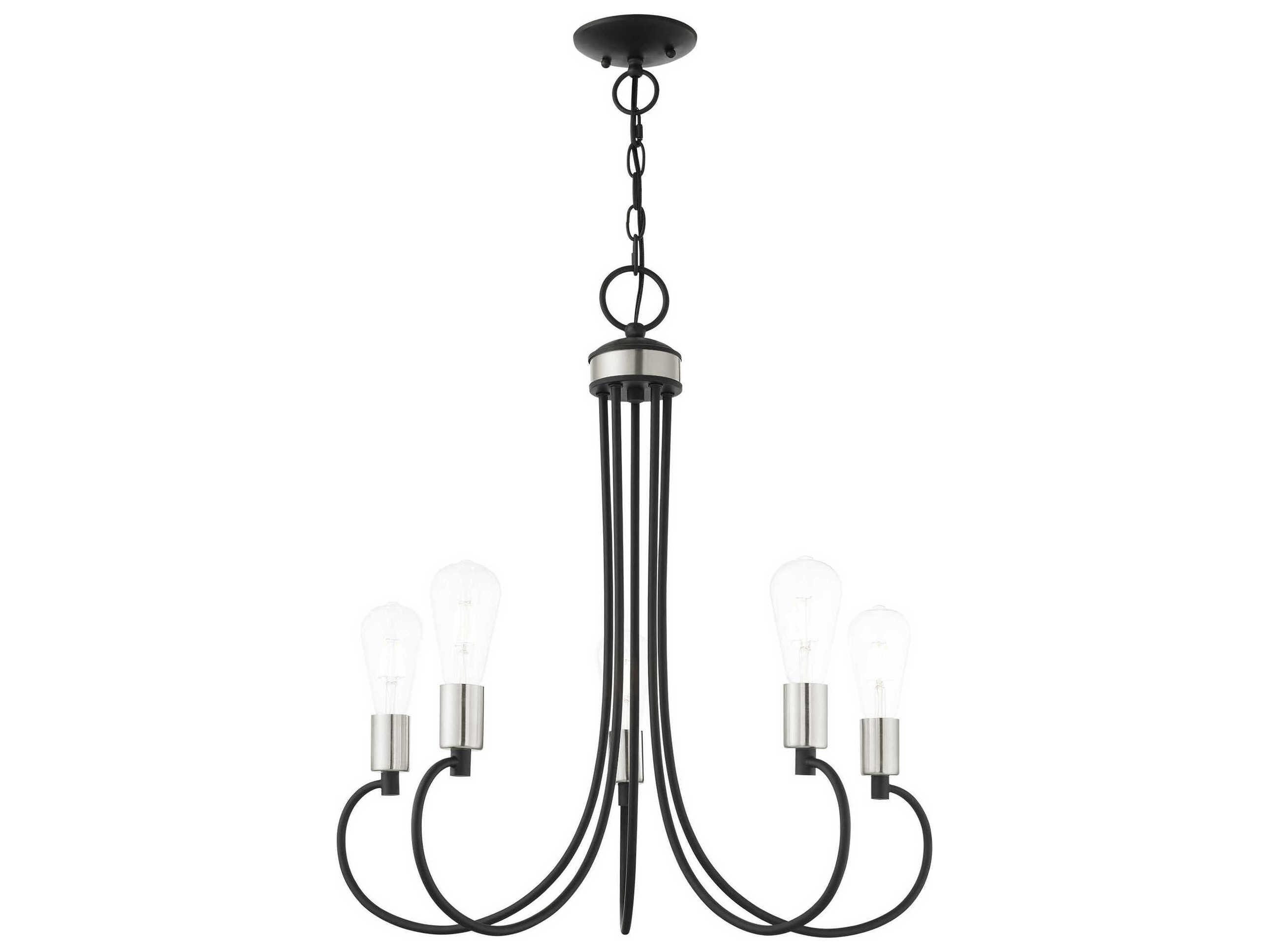 Livex Lighting Bari 5-Light Black Brushed Nickel Chandelier