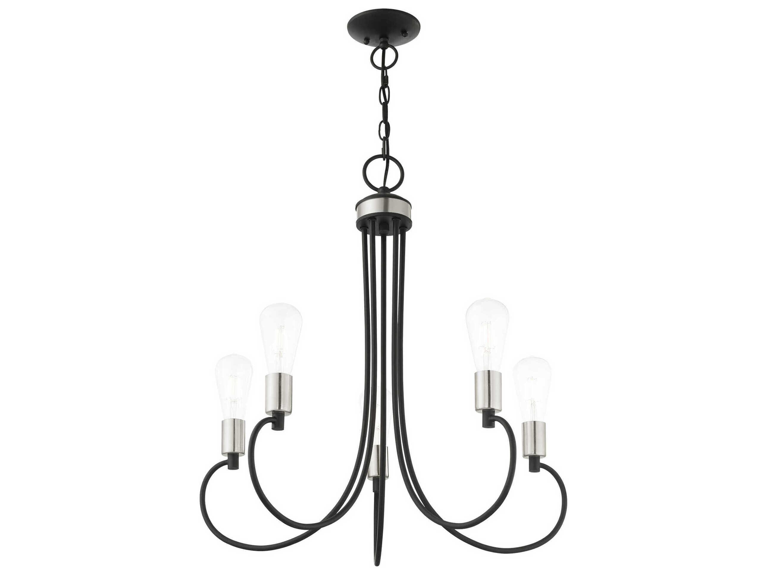 Livex Lighting Bari 5-Light Black Brushed Nickel Chandelier