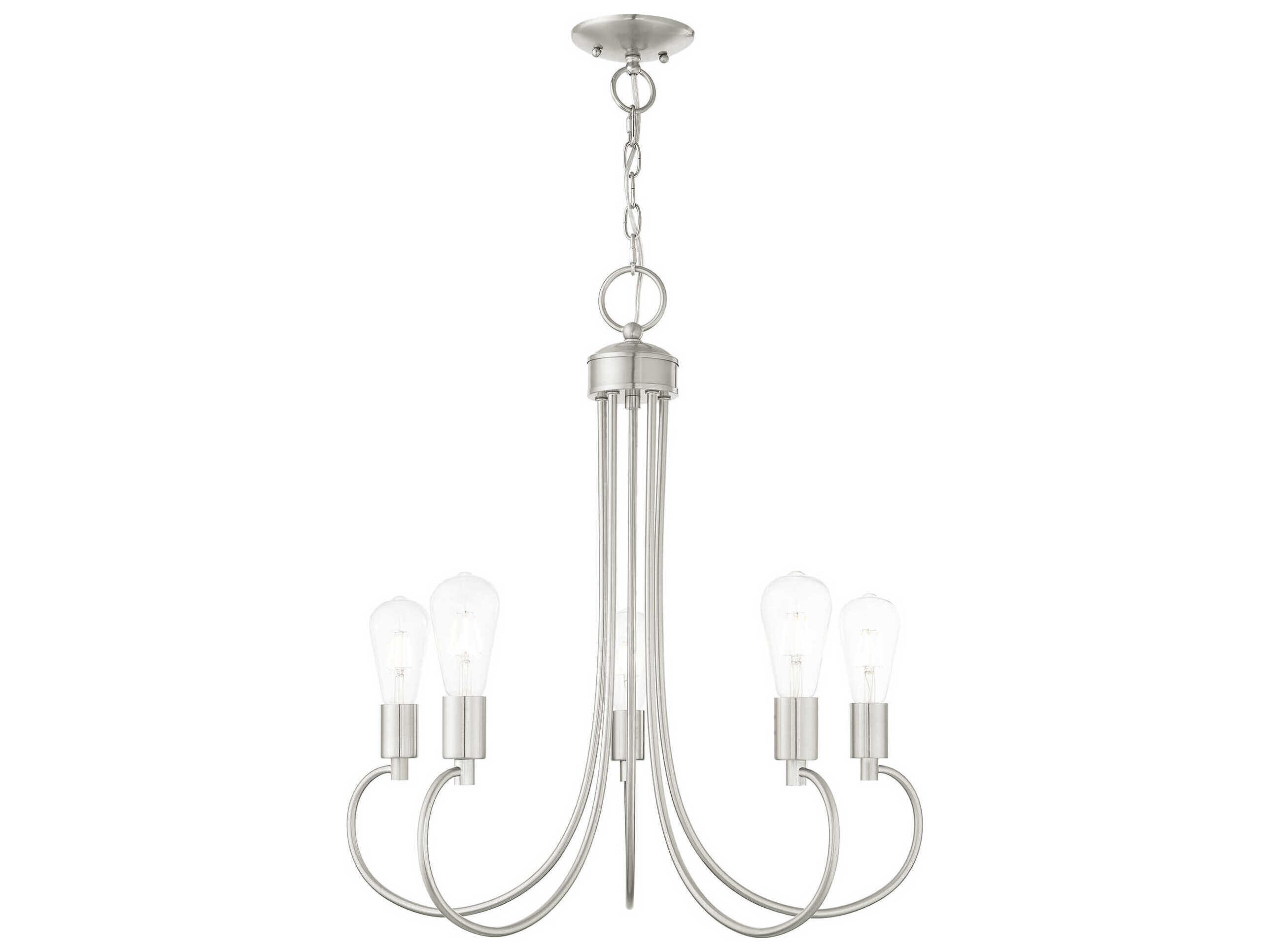 Livex Lighting Bari 5-Light Brushed Nickel Chandelier