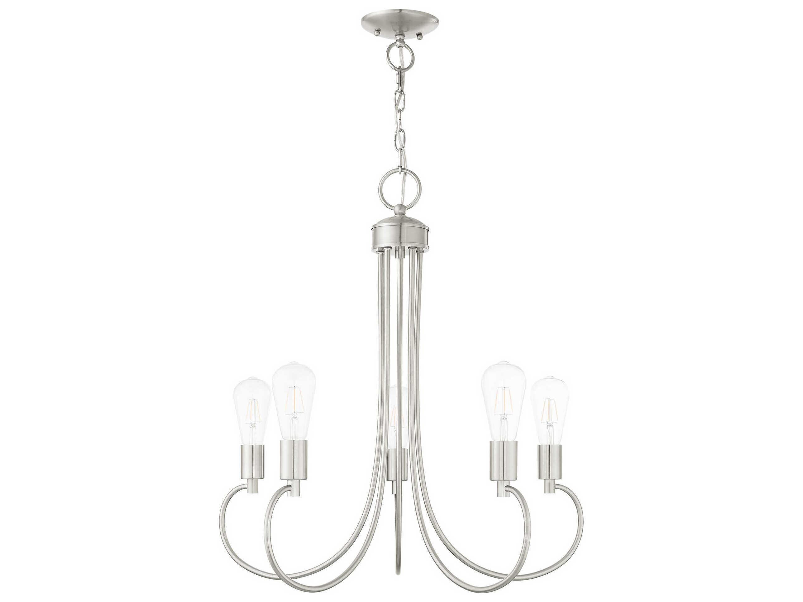 Livex Lighting Bari 5-Light Brushed Nickel Chandelier