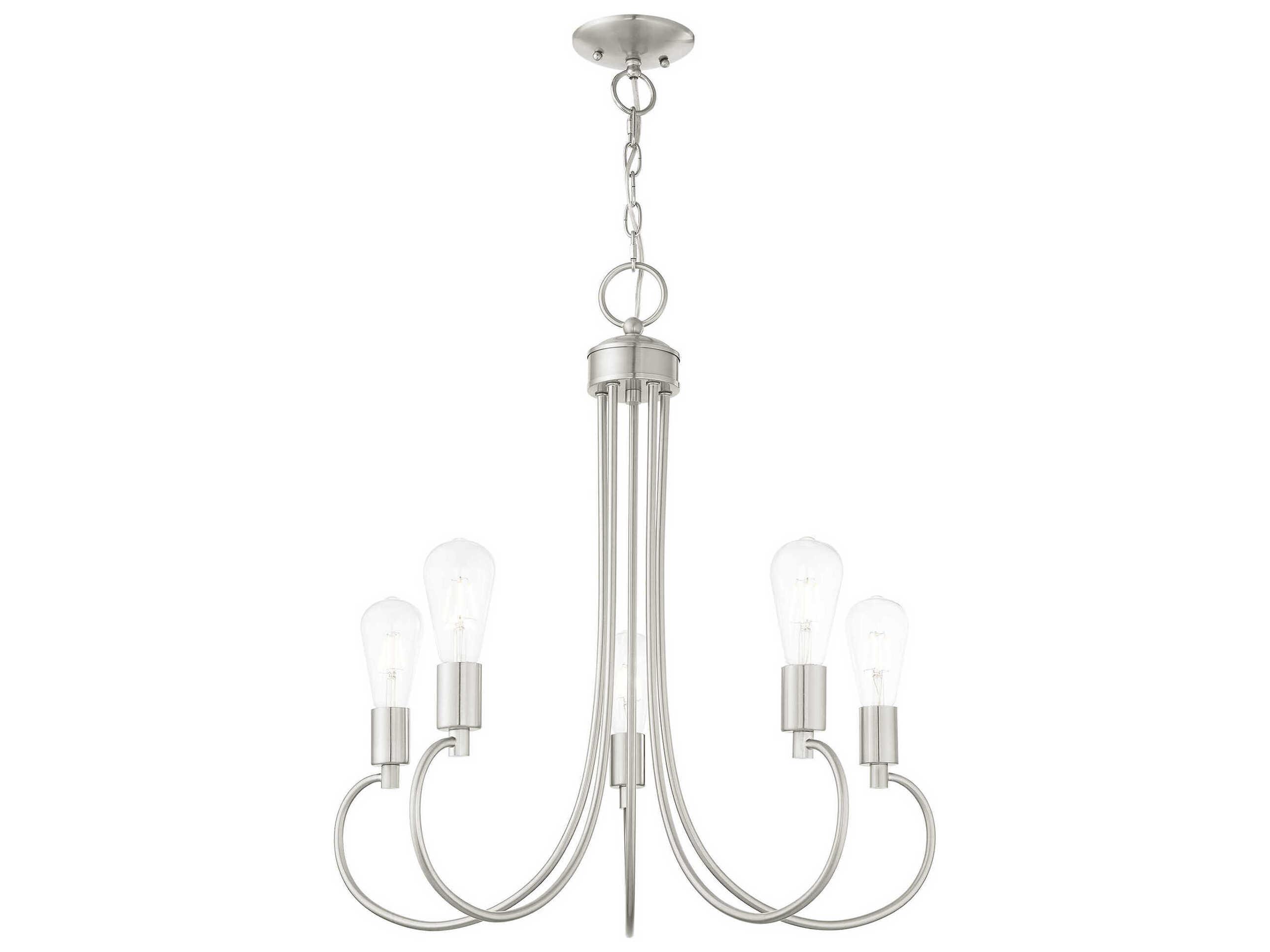 Livex Lighting Bari 5-Light Brushed Nickel Chandelier