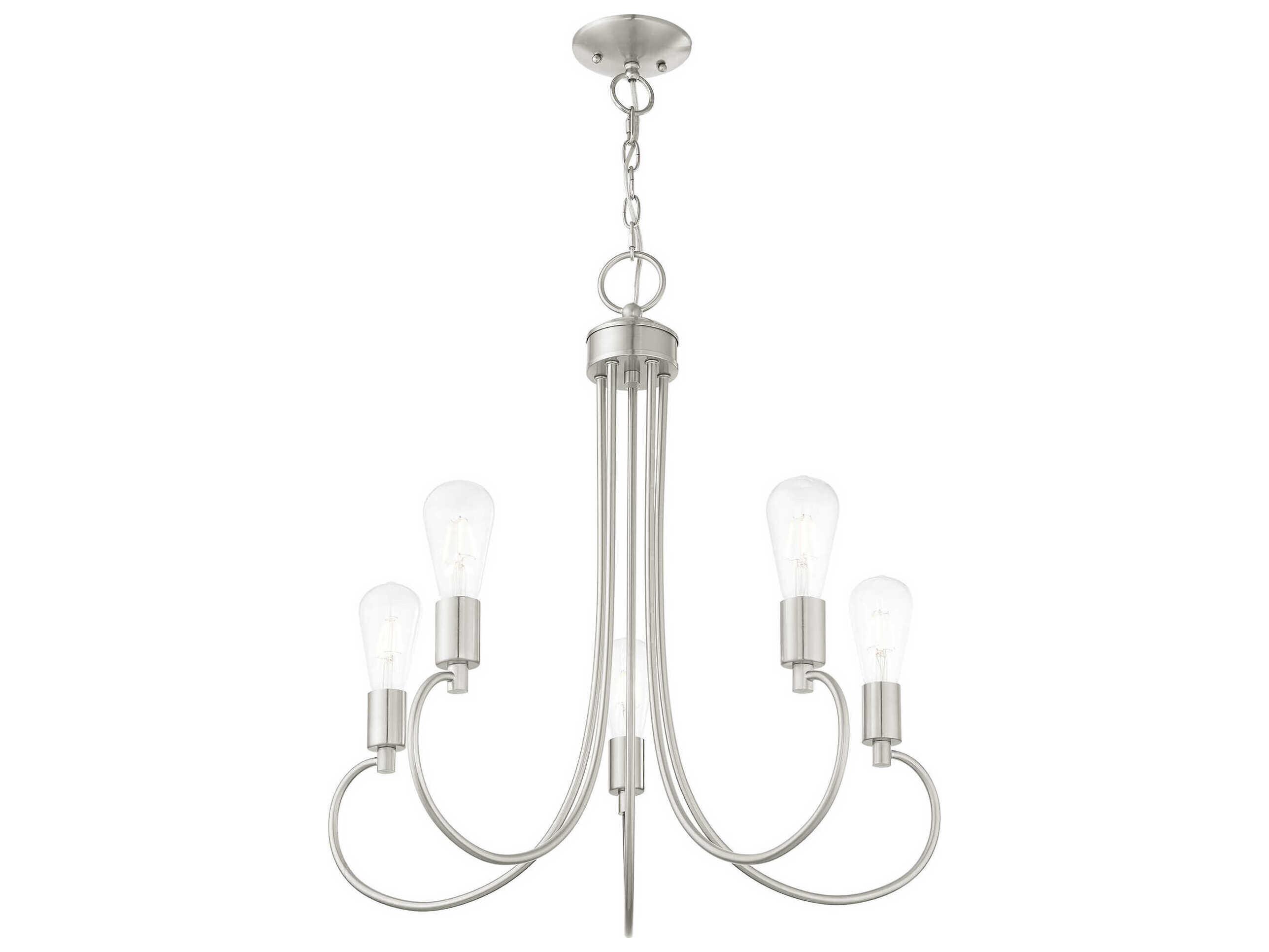Livex Lighting Bari 5-Light Brushed Nickel Chandelier