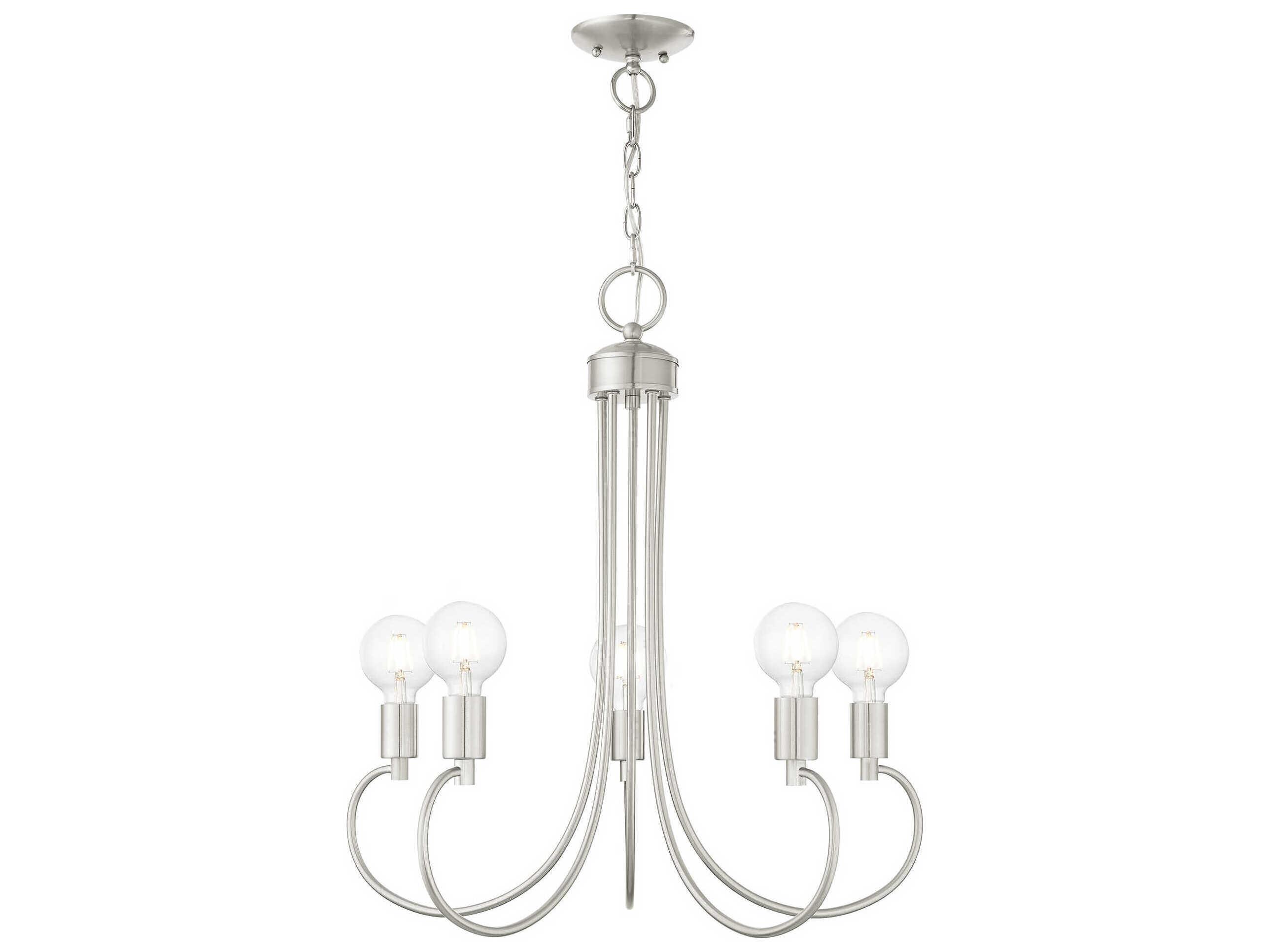 Livex Lighting Bari 5-Light Brushed Nickel Chandelier