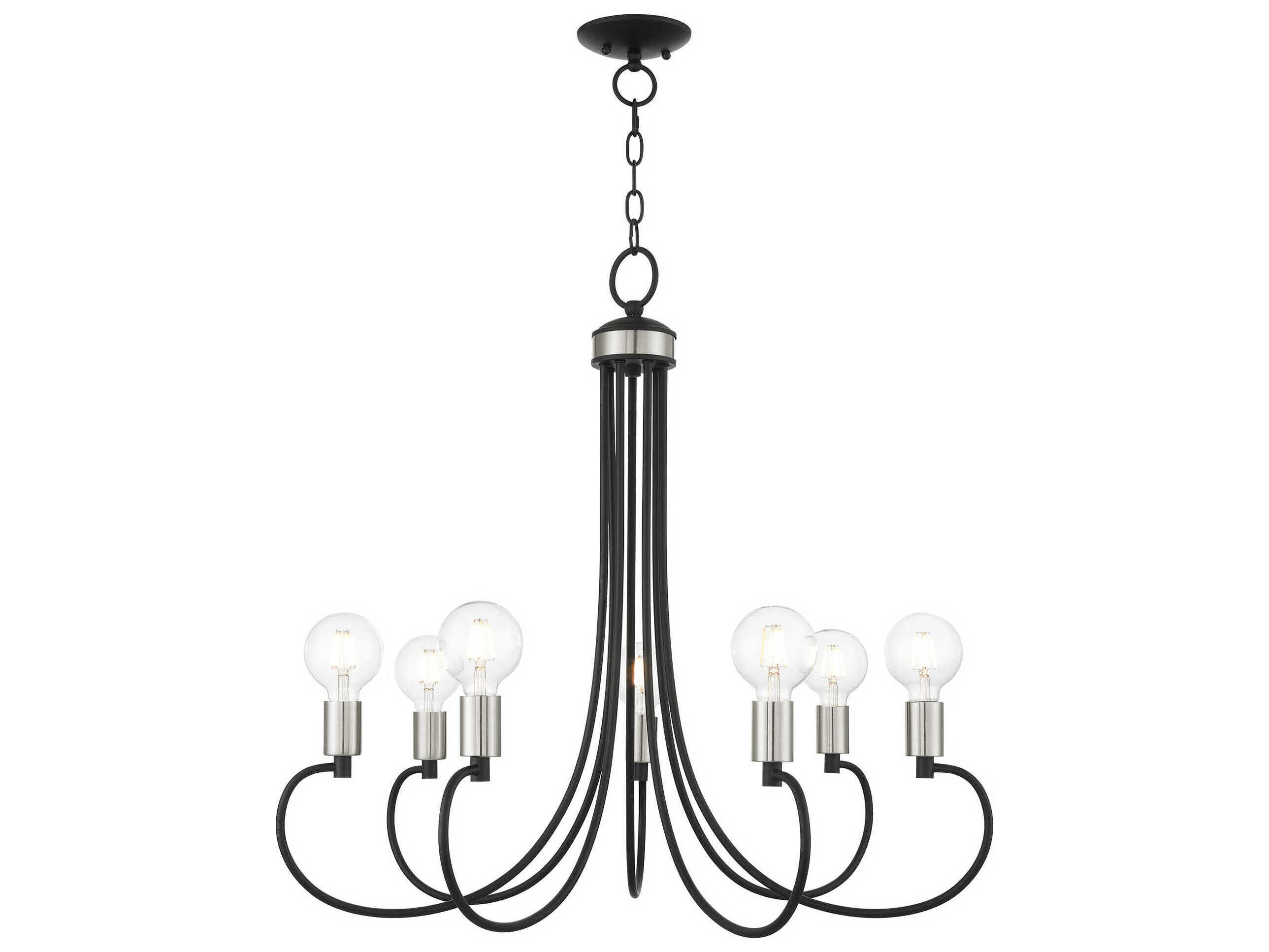 Livex Lighting Bari 7-Light Black Brushed Nickel Chandelier