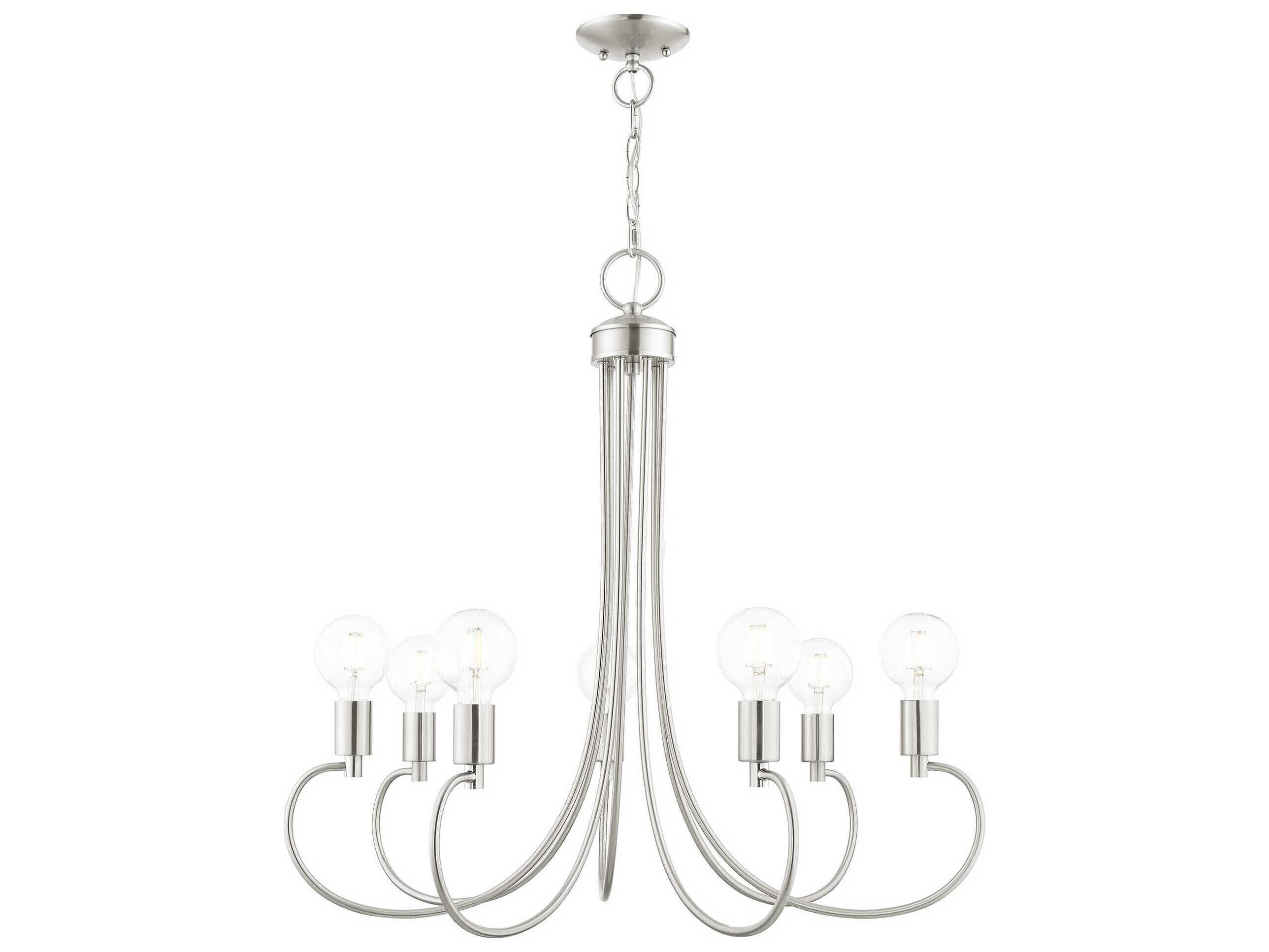 Livex Lighting Bari 7-Light Brushed Nickel Chandelier