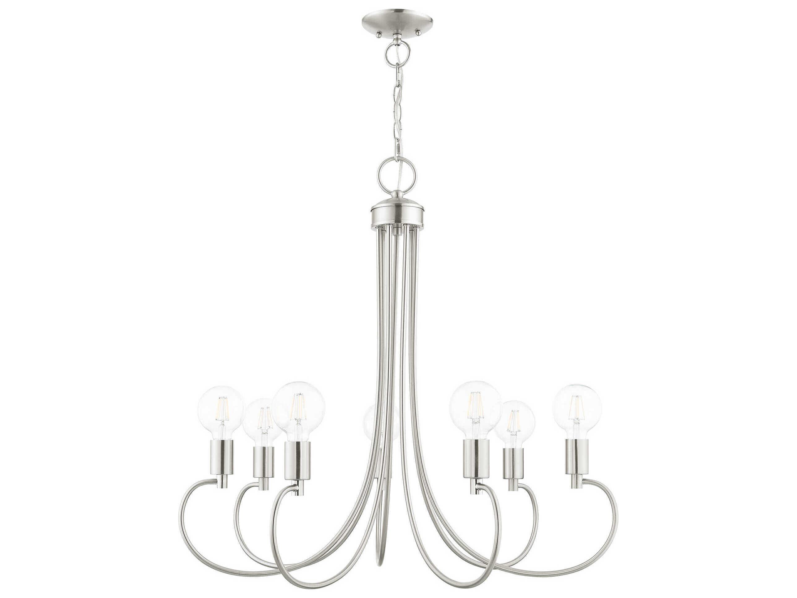 Livex Lighting Bari 7-Light Brushed Nickel Chandelier