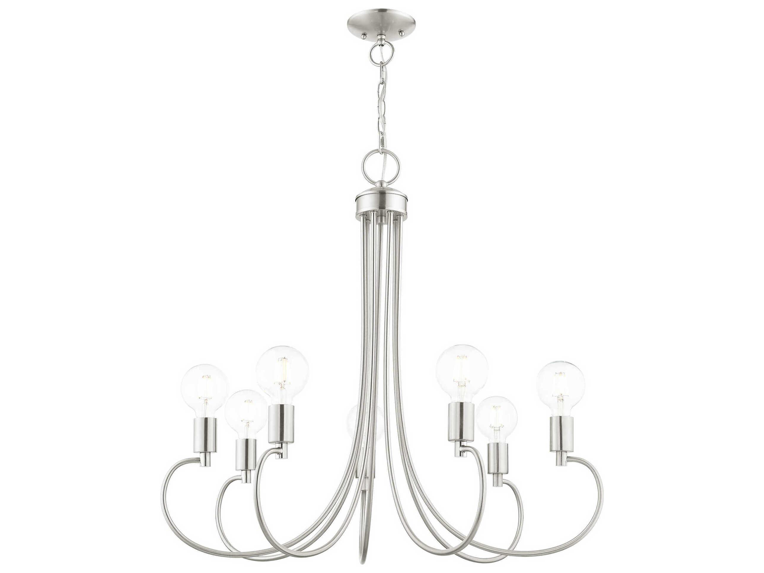 Livex Lighting Bari 7-Light Brushed Nickel Chandelier