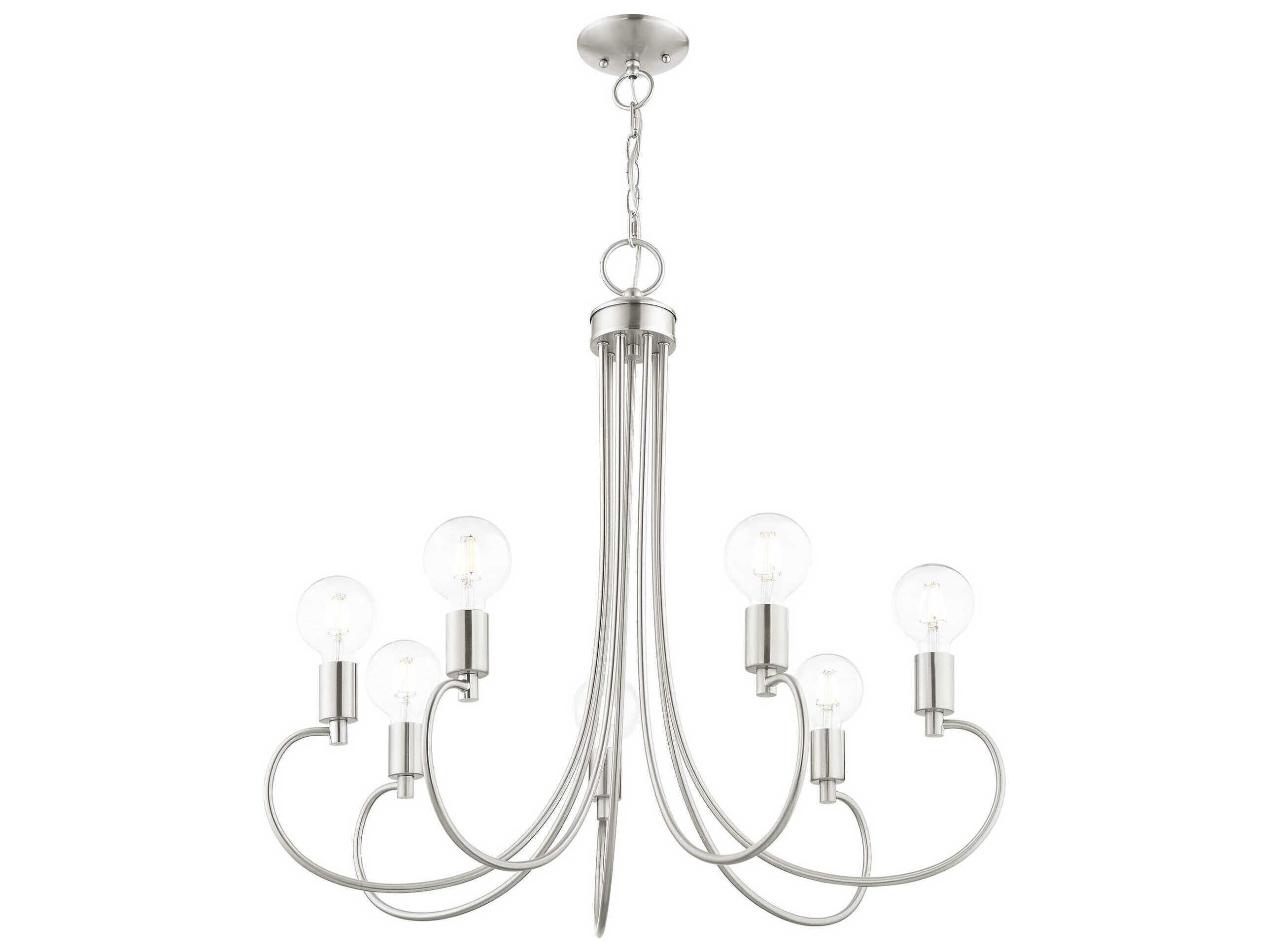 Livex Lighting Bari 7-Light Brushed Nickel Chandelier