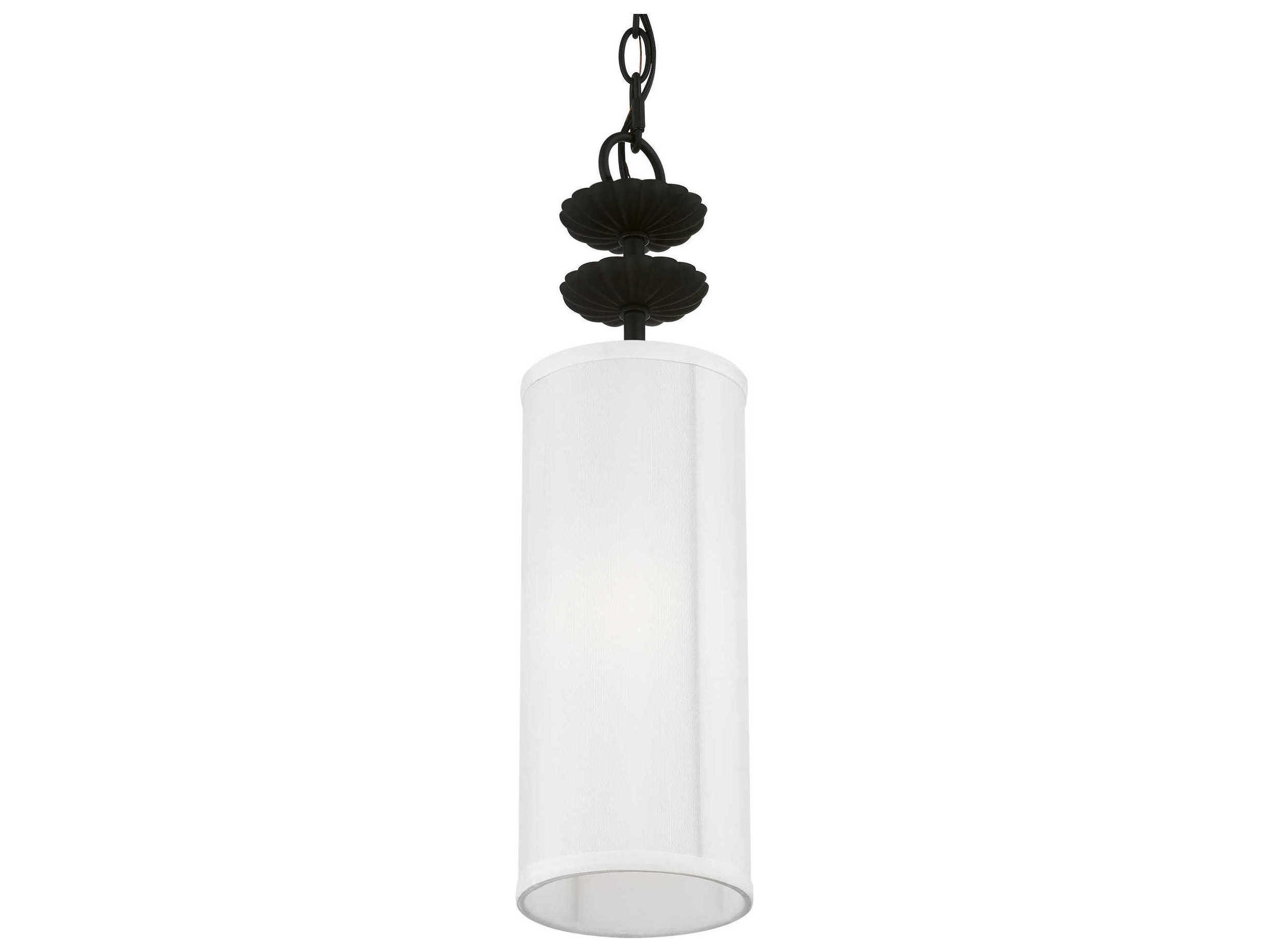 Livex Lighting Brookdale 1-Light Black Cylinder Mini Pendant