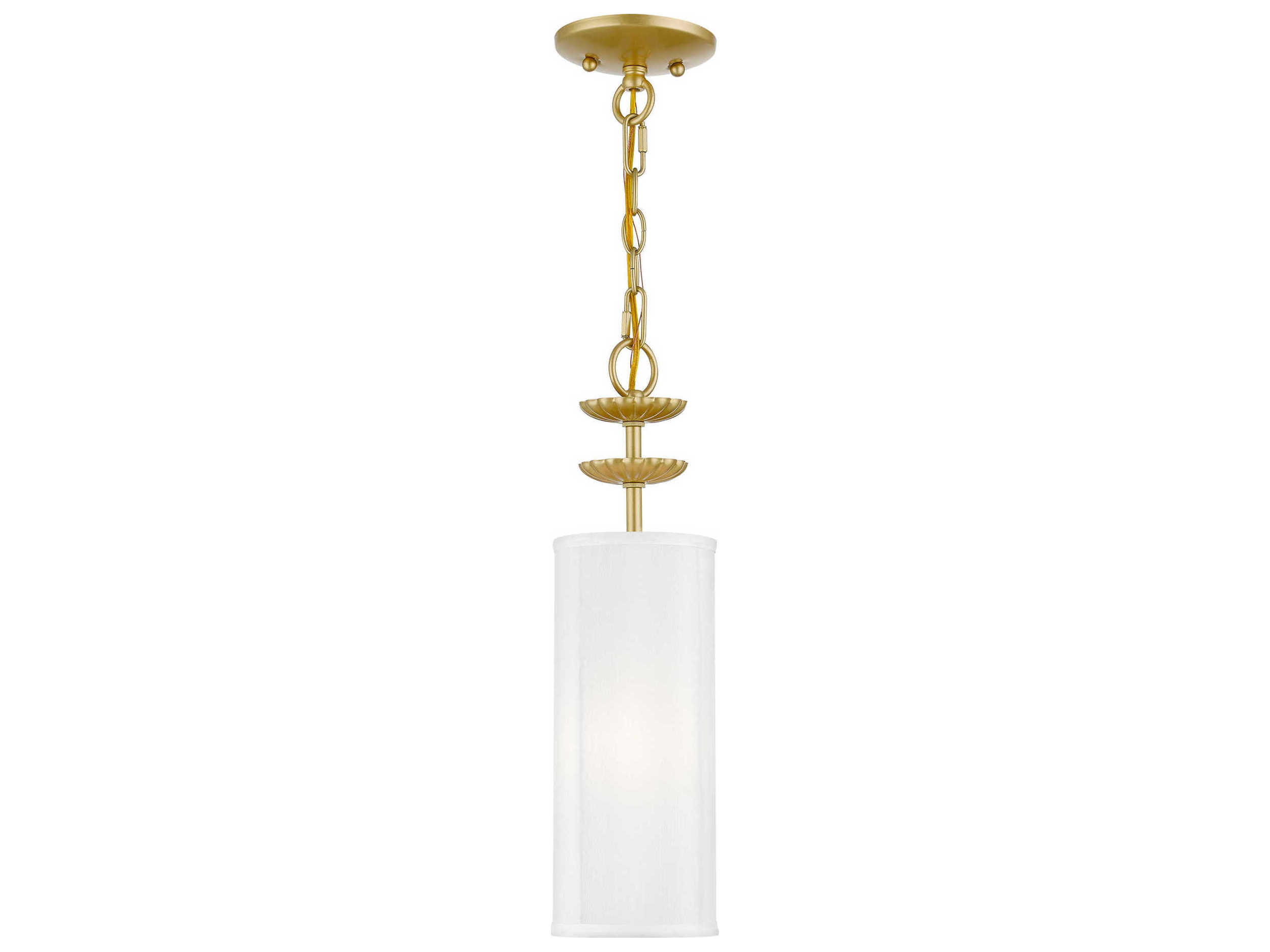Livex Lighting Brookdale 1-Light Soft Gold Steel Cylinder Mini Pendant