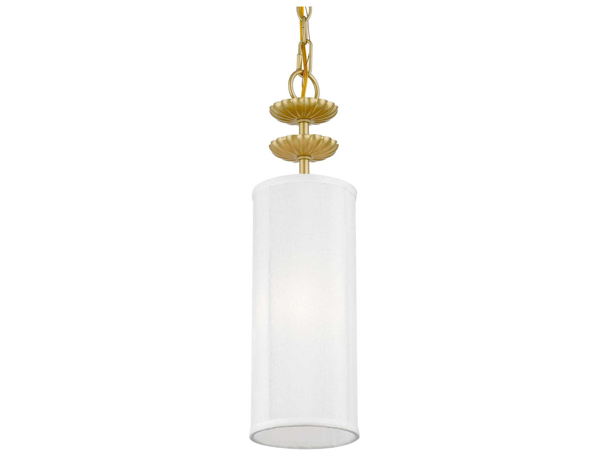 Livex Lighting Brookdale 1-Light Soft Gold Steel Cylinder Mini Pendant