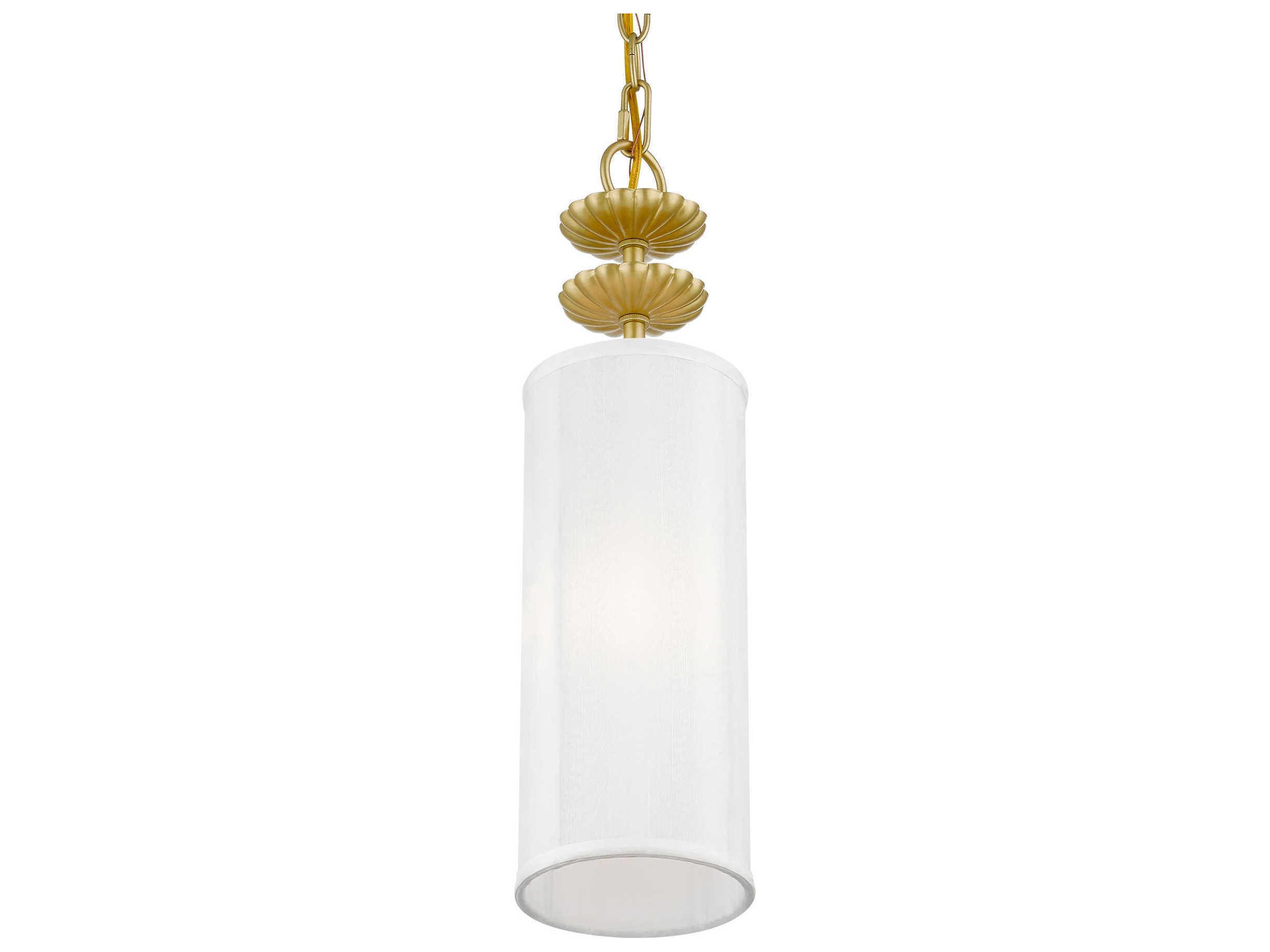 Livex Lighting Brookdale 1-Light Soft Gold Steel Cylinder Mini Pendant
