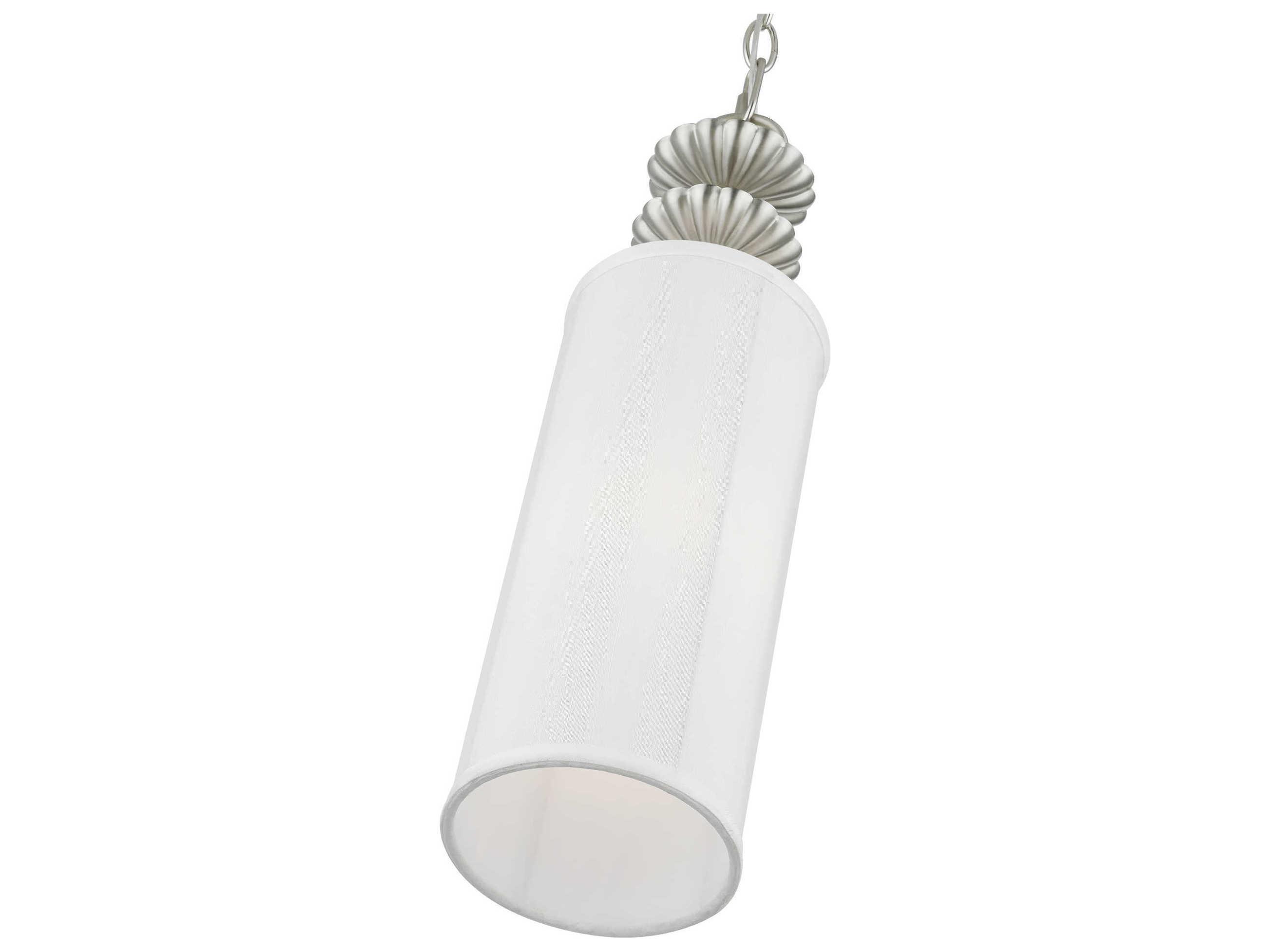 Livex Lighting Brookdale 1-Light Brushed Nickel Cylinder Mini Pendant