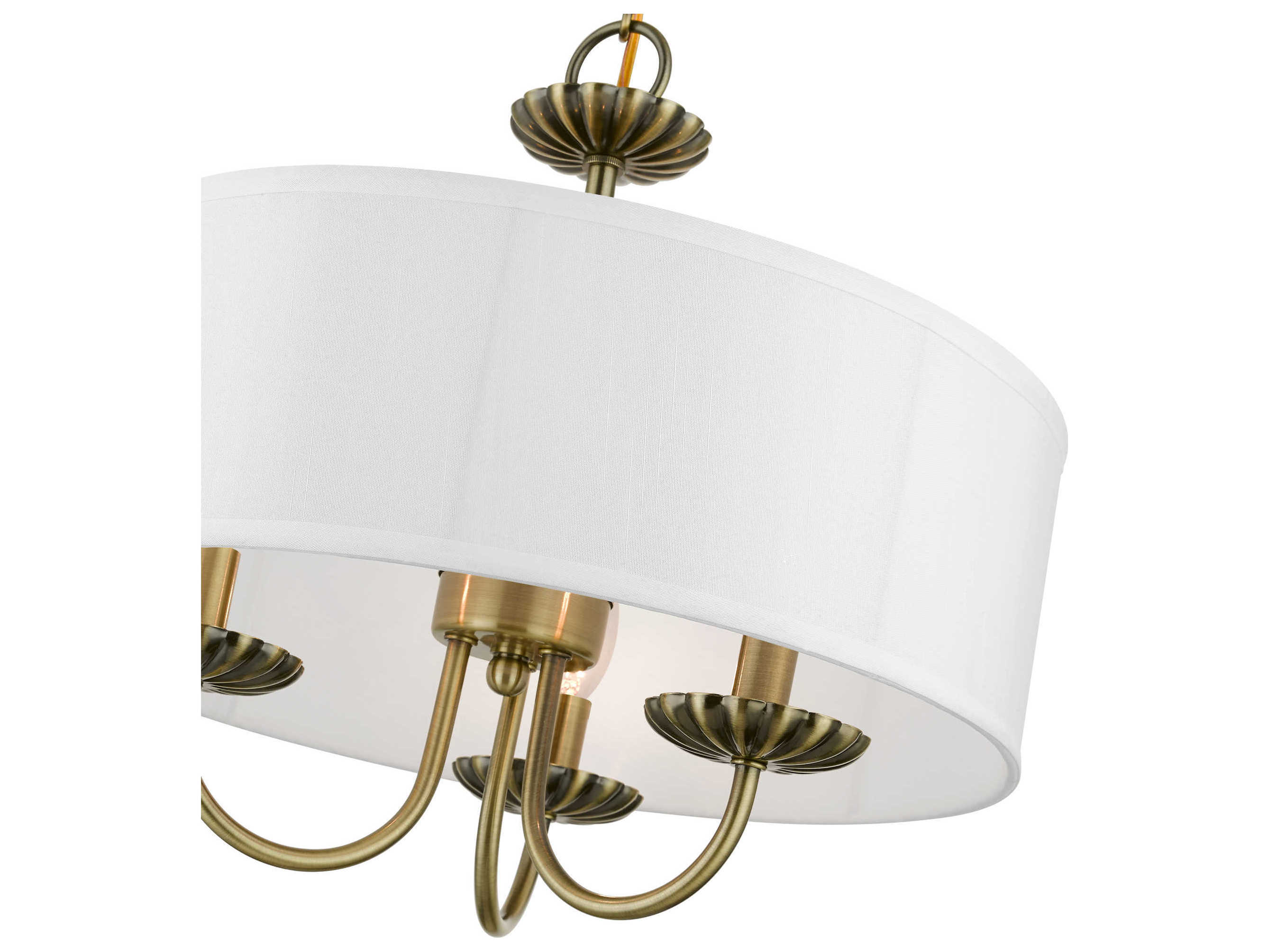 Livex Lighting Brookdale 3-Light Antique Brass Cylinder Chandelier