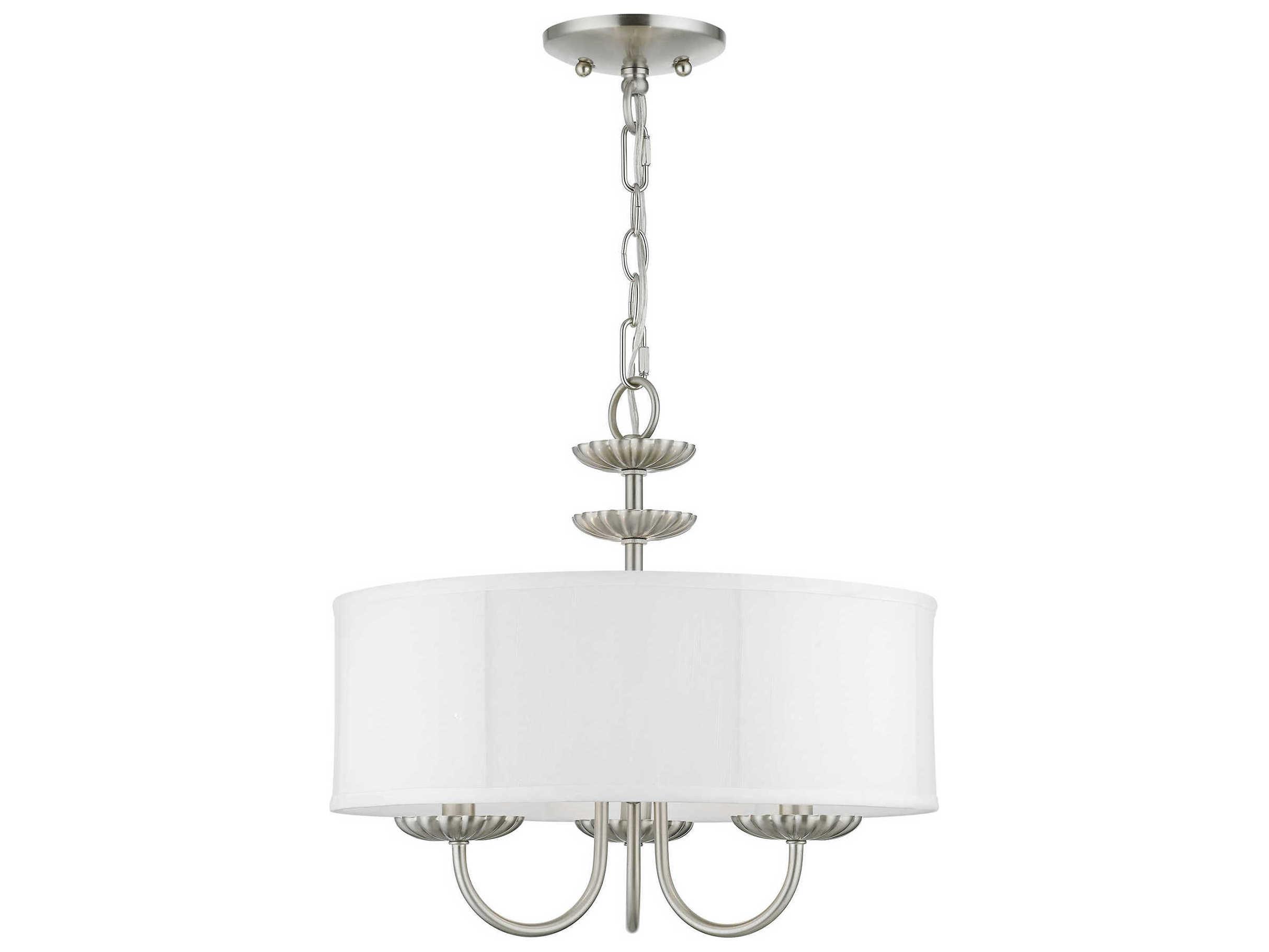 Livex Lighting Brookdale 3-Light Brushed Nickel Drum Chandelier