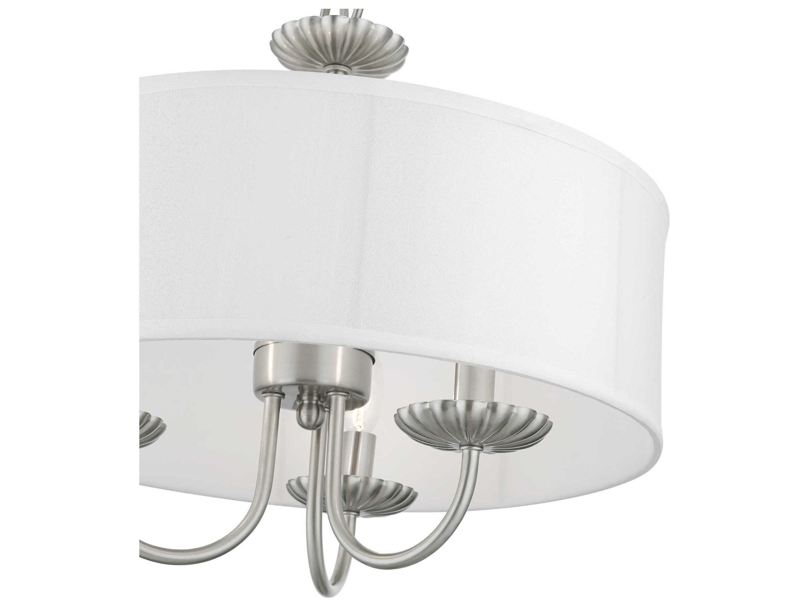 Livex Lighting Brookdale 3-Light Brushed Nickel Drum Chandelier