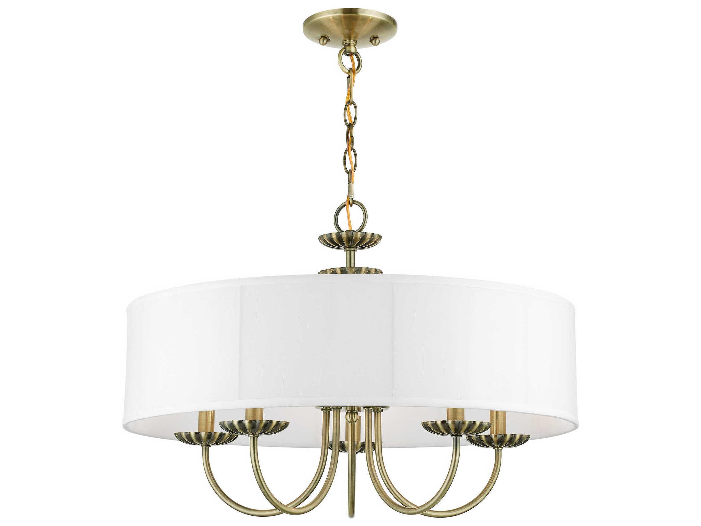 Livex Lighting Brookdale 5-Light Antique Brass Drum Chandelier