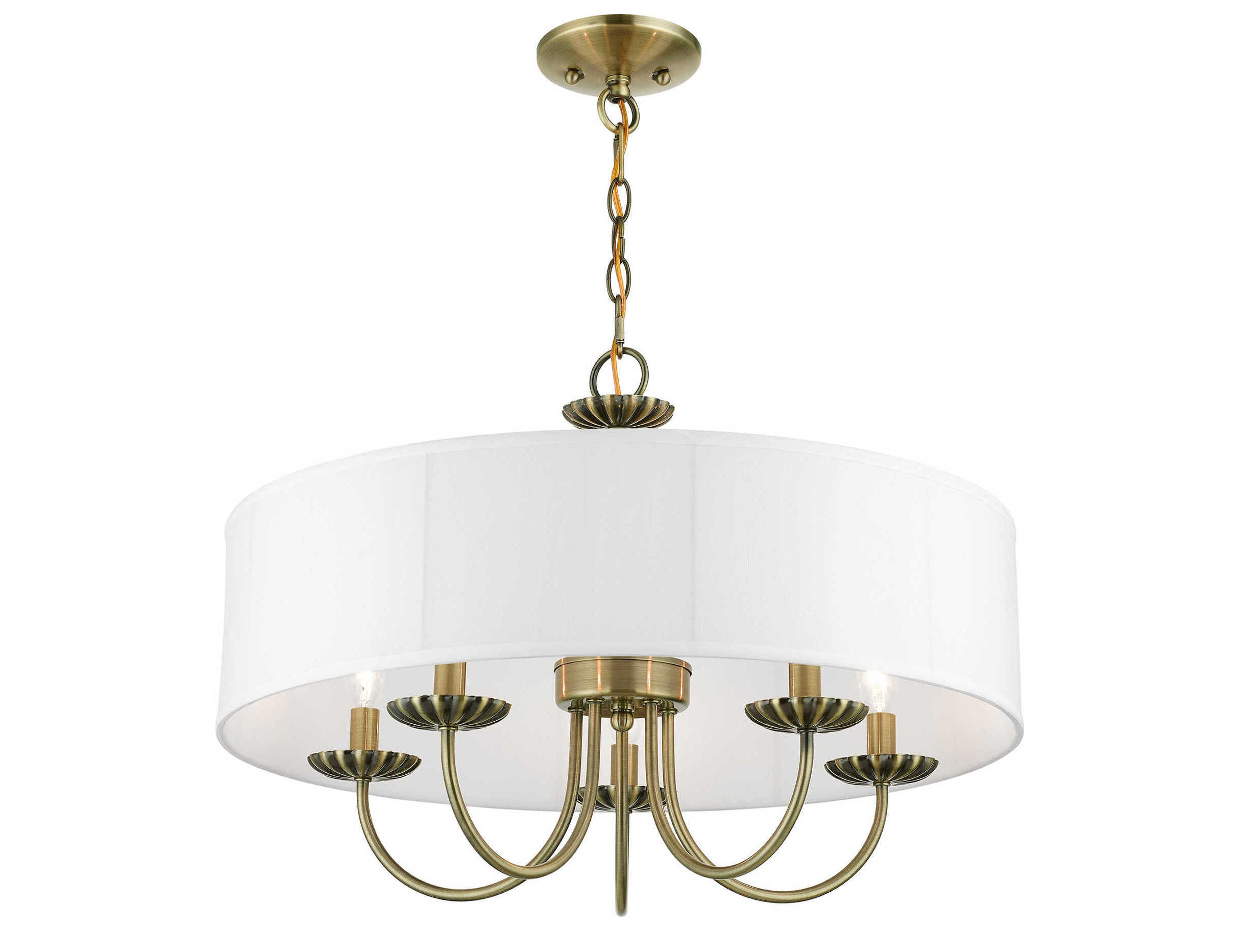 Livex Lighting Brookdale 5-Light Antique Brass Drum Chandelier