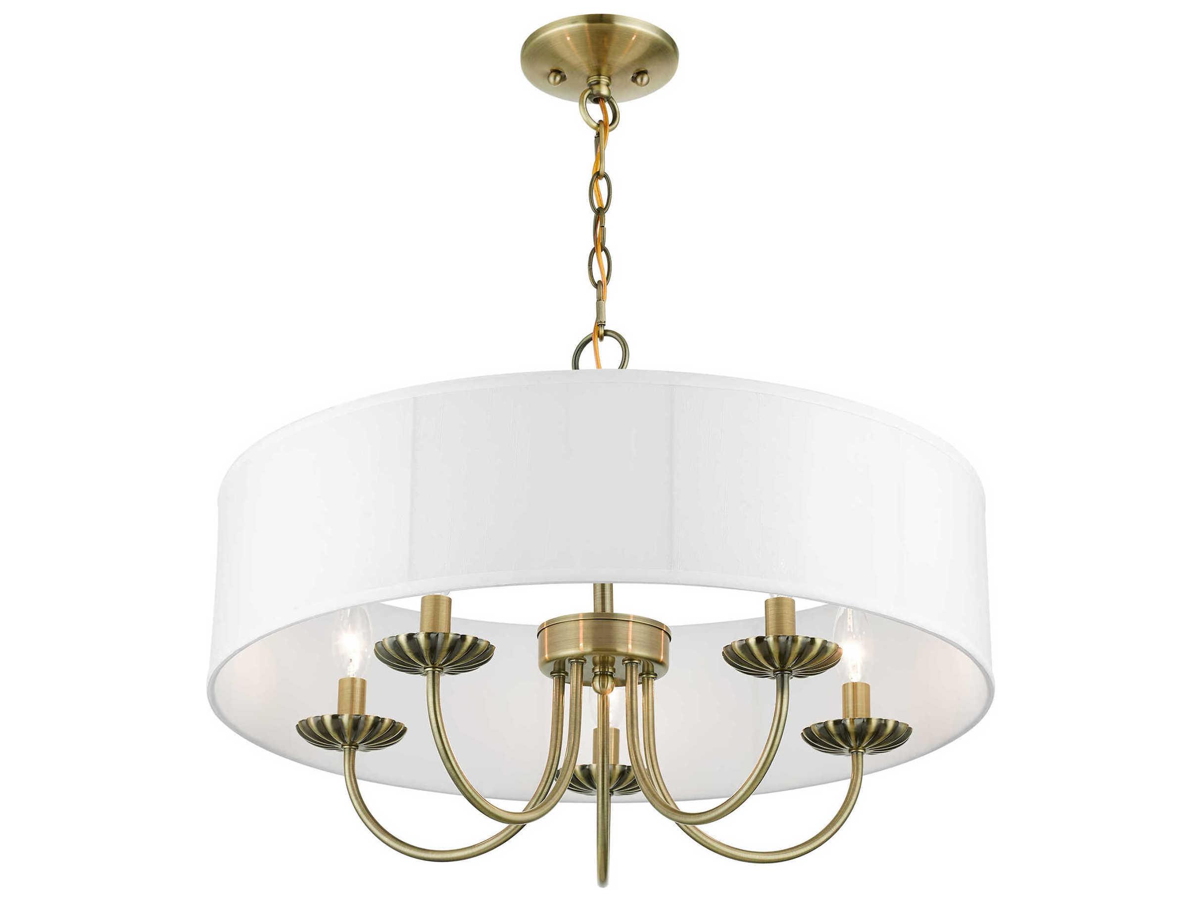Livex Lighting Brookdale 5-Light Antique Brass Drum Chandelier