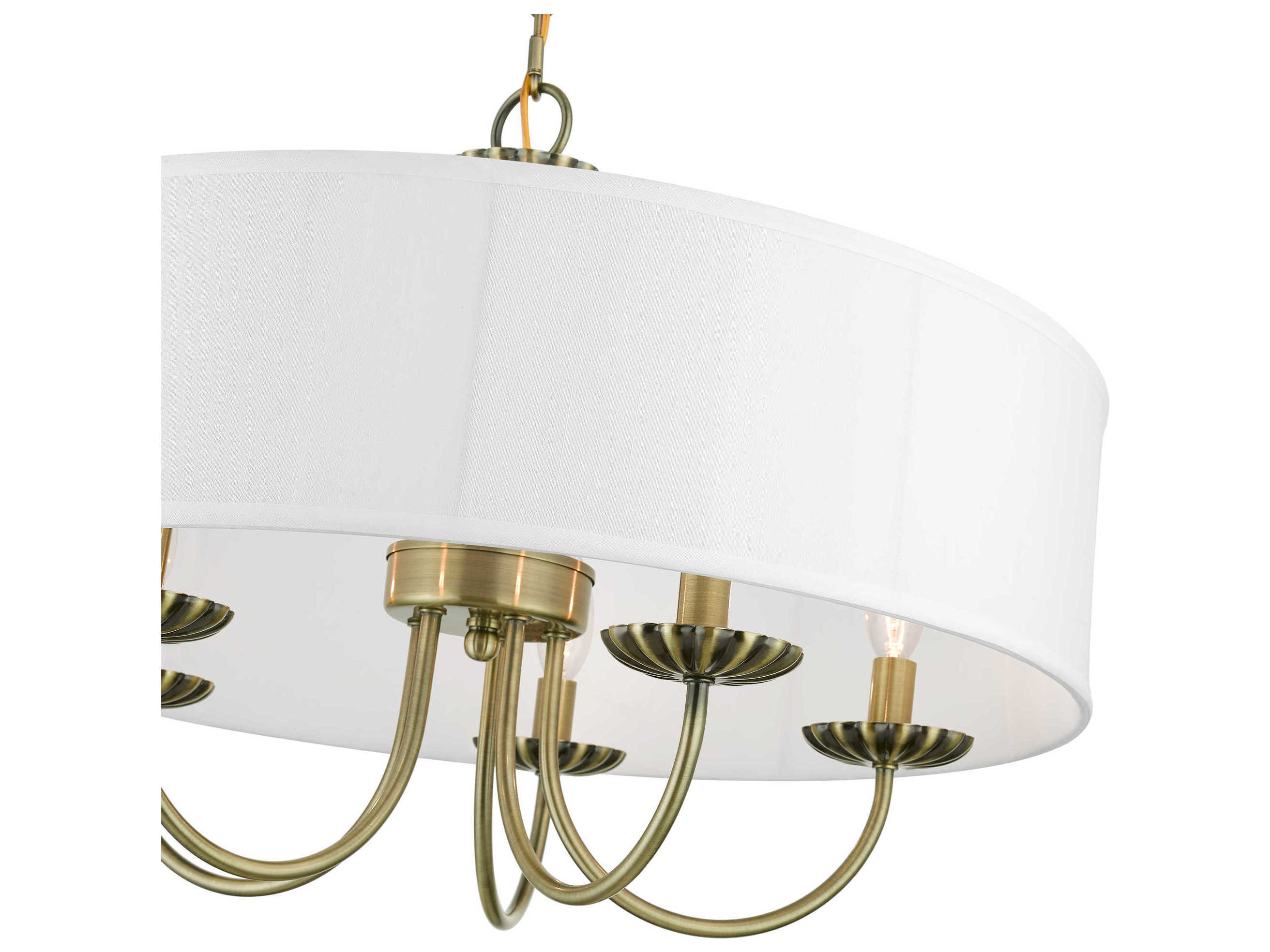 Livex Lighting Brookdale 5-Light Antique Brass Drum Chandelier