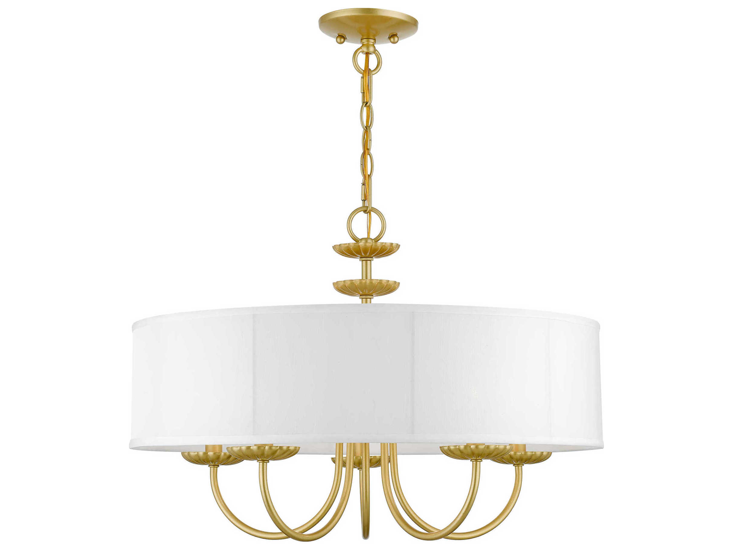 Livex Lighting Brookdale 5-Light Soft Gold Drum Chandelier