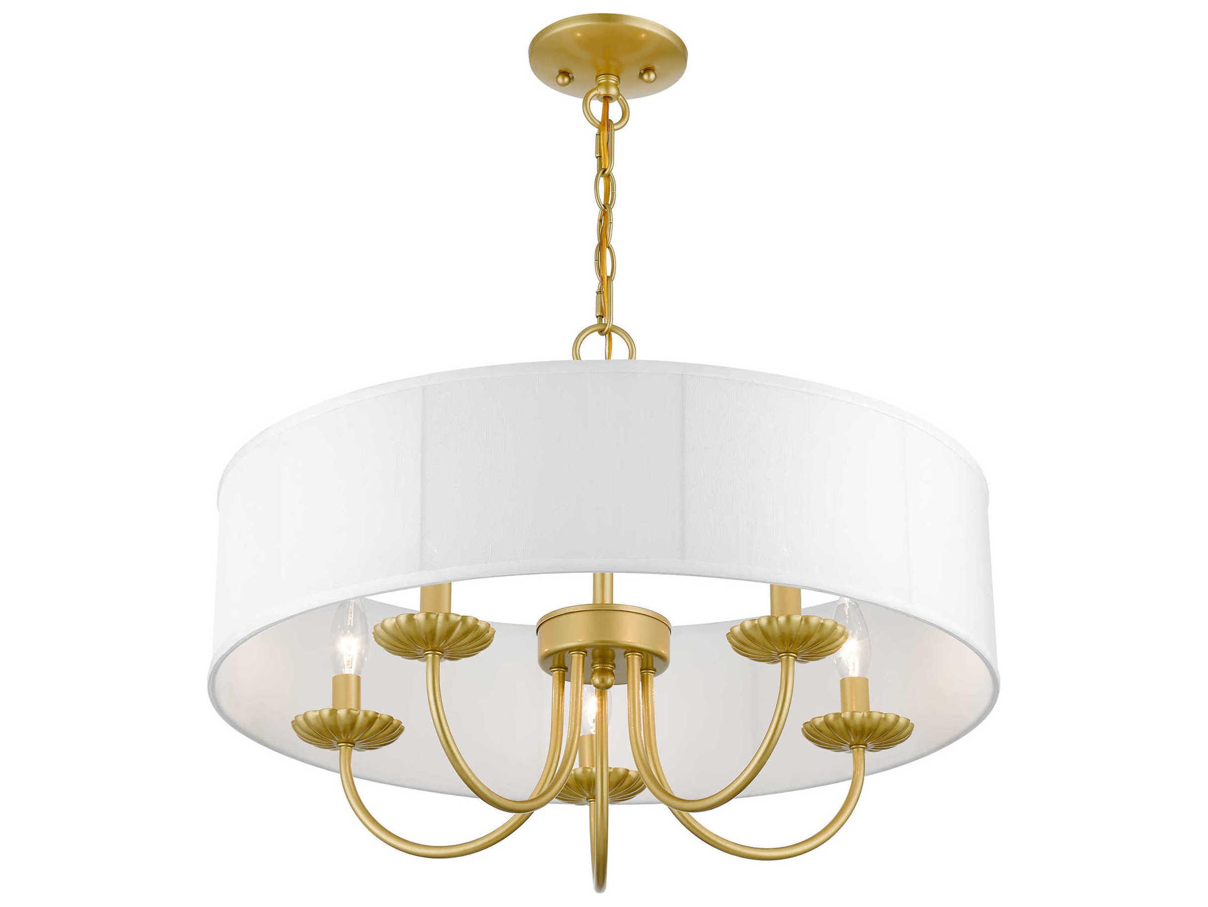 Livex Lighting Brookdale 5-Light Soft Gold Drum Chandelier
