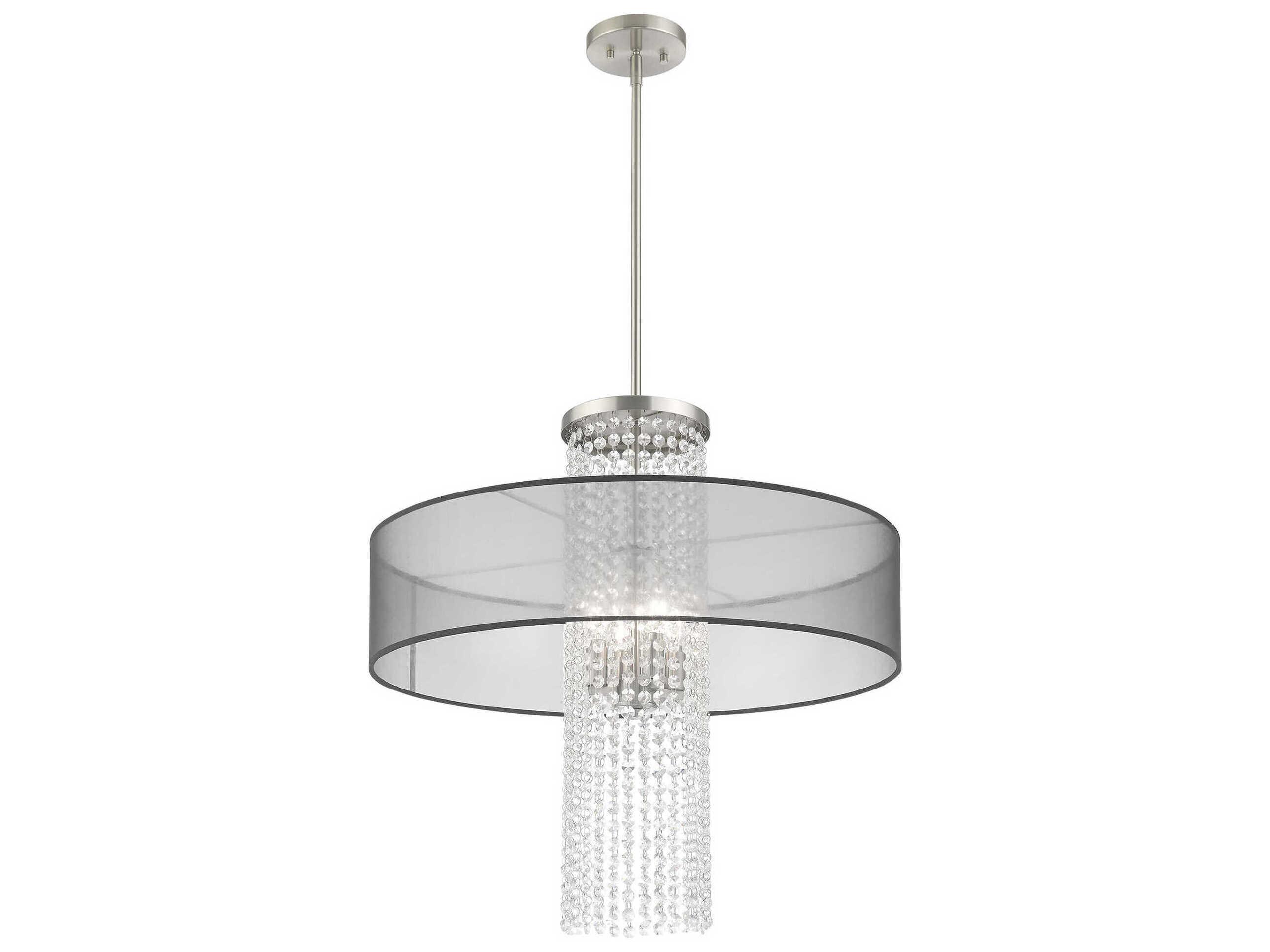 Livex Lighting Bella Vista 4-Light Brushed Nickel Crystal Chandelier