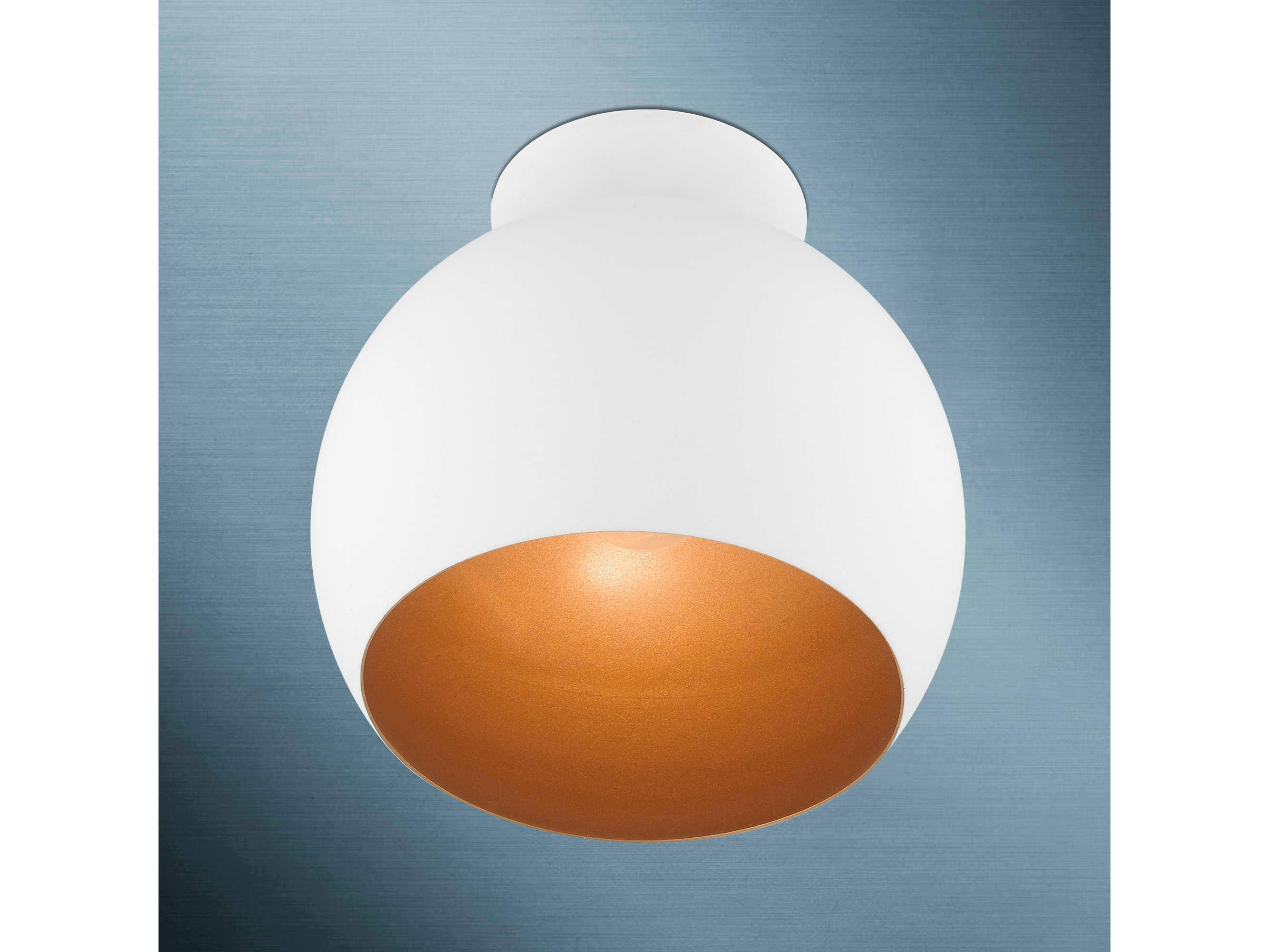 Livex Lighting Piedmont 1-Light White Brushed Nickel Dome Geometric Semi Flush Mount