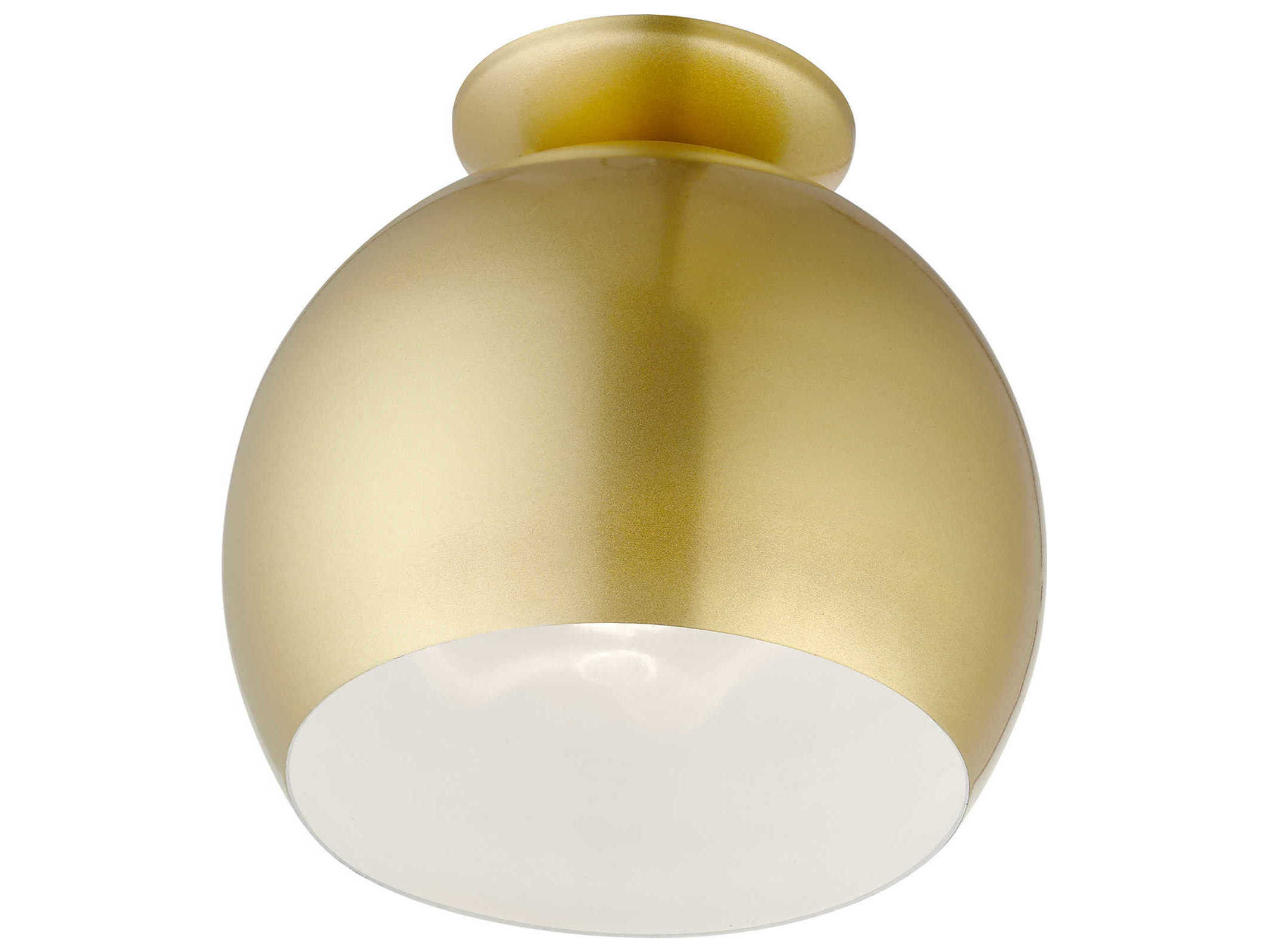 Livex Lighting Piedmont 1-Light Soft Gold White Dome Geometric Semi Flush Mount