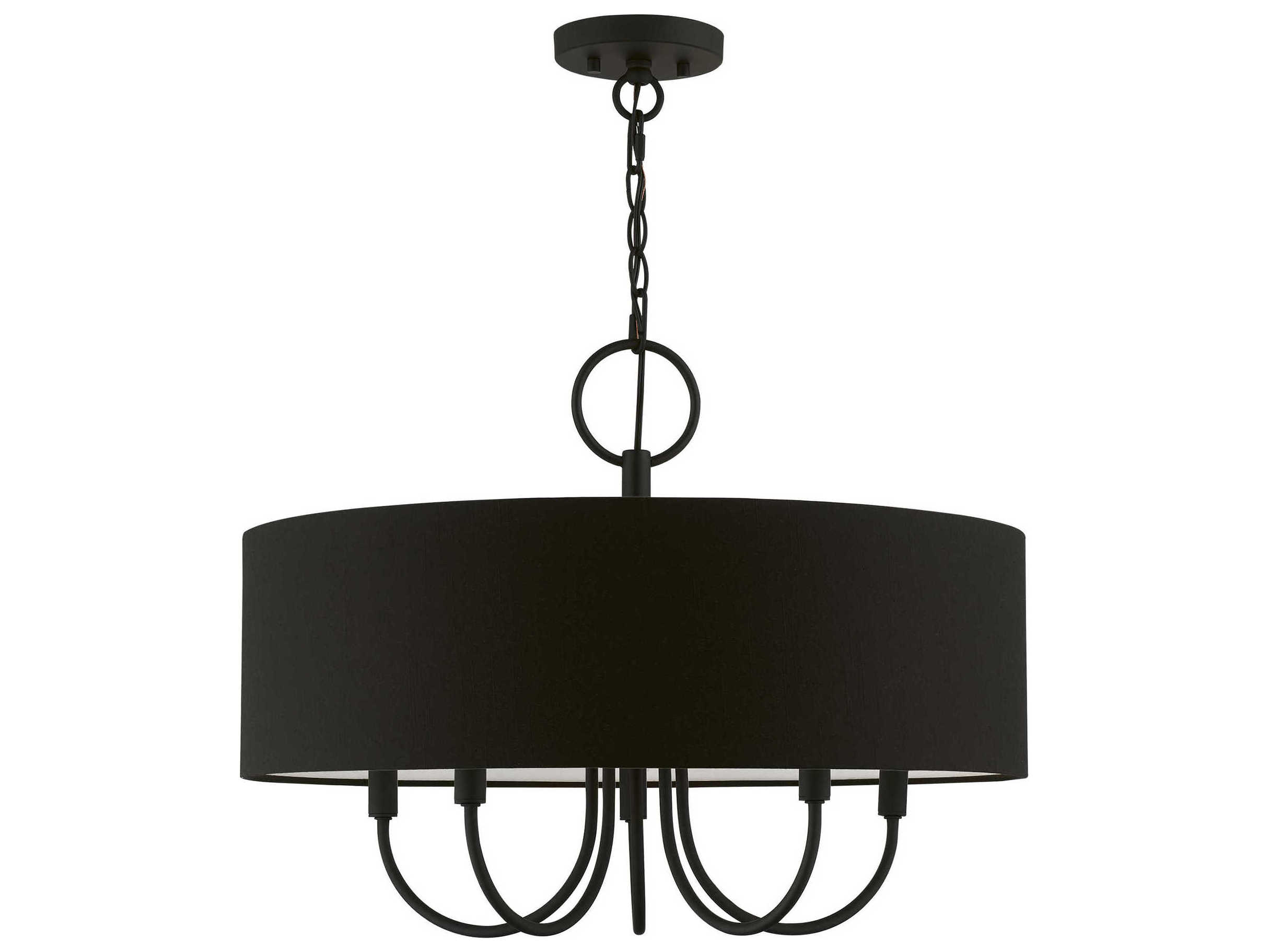 Livex Lighting Birchwood 5-Light Black Candelabra Drum Chandelier