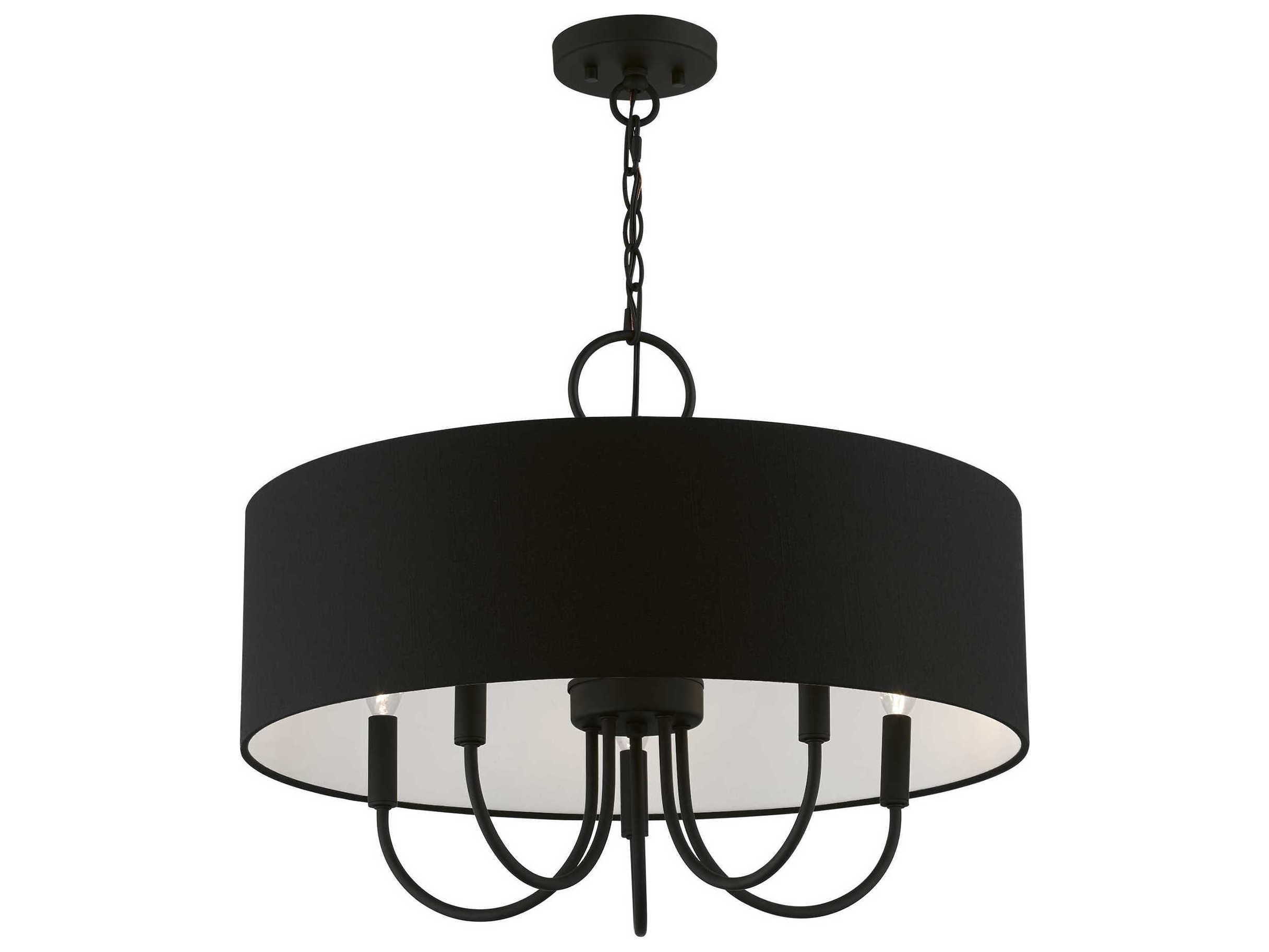 Livex Lighting Birchwood 5-Light Black Candelabra Drum Chandelier