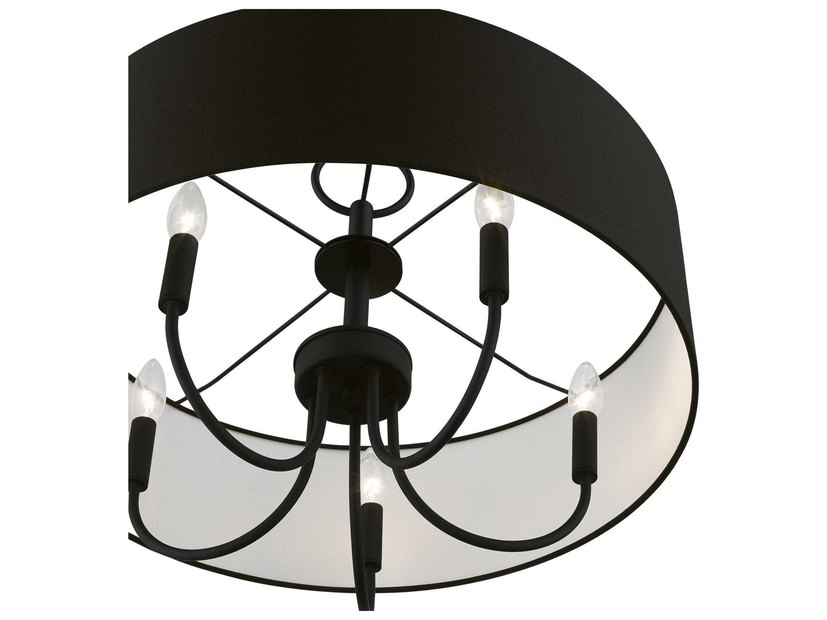 Livex Lighting Birchwood 5-Light Black Candelabra Drum Chandelier